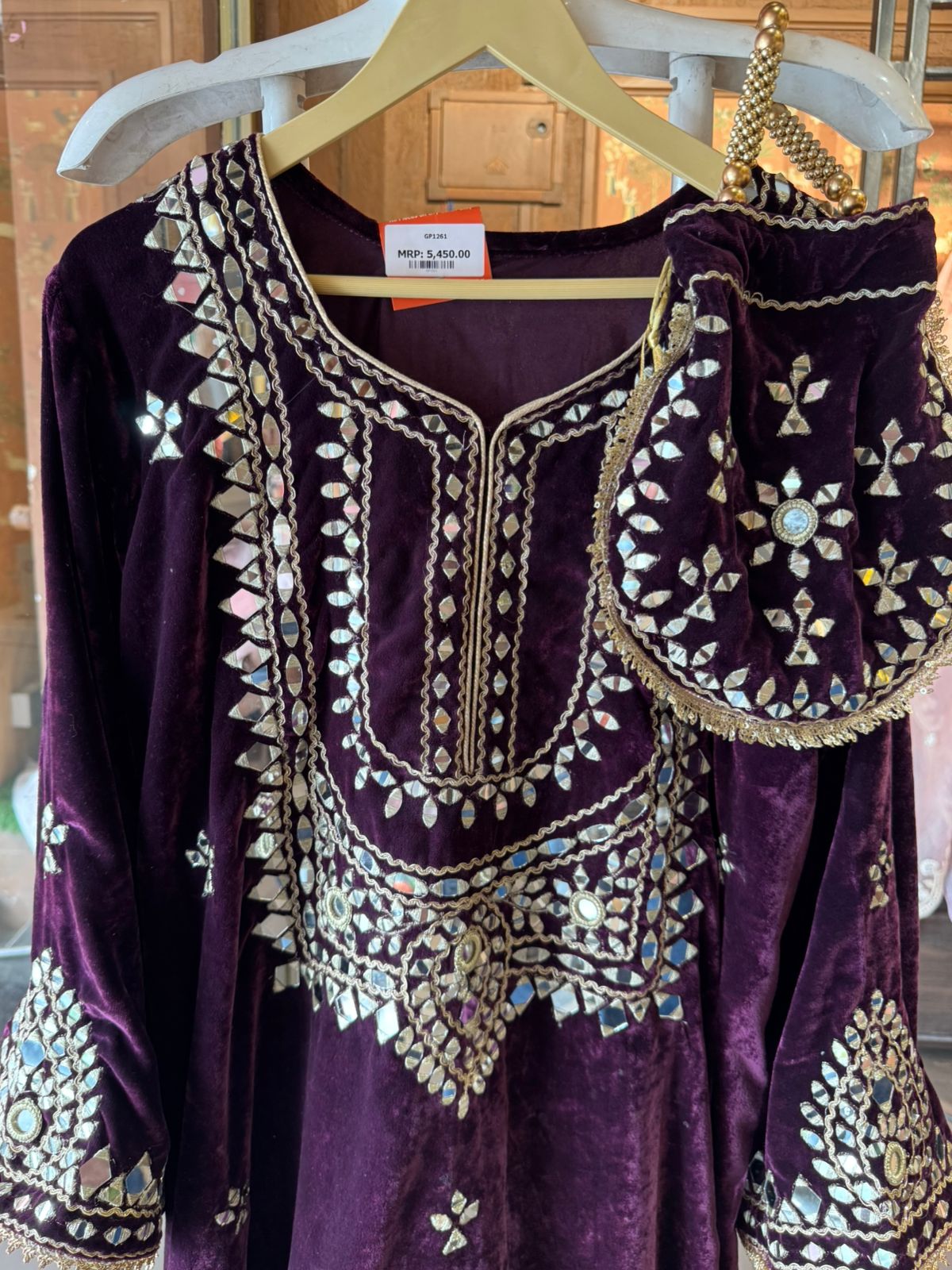 Velvet long Kurta set