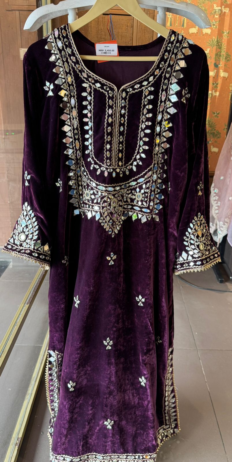 Velvet long Kurta set