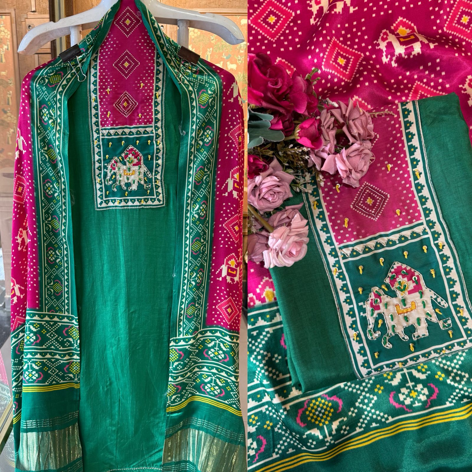 Silk Shirt with digital Patola printed