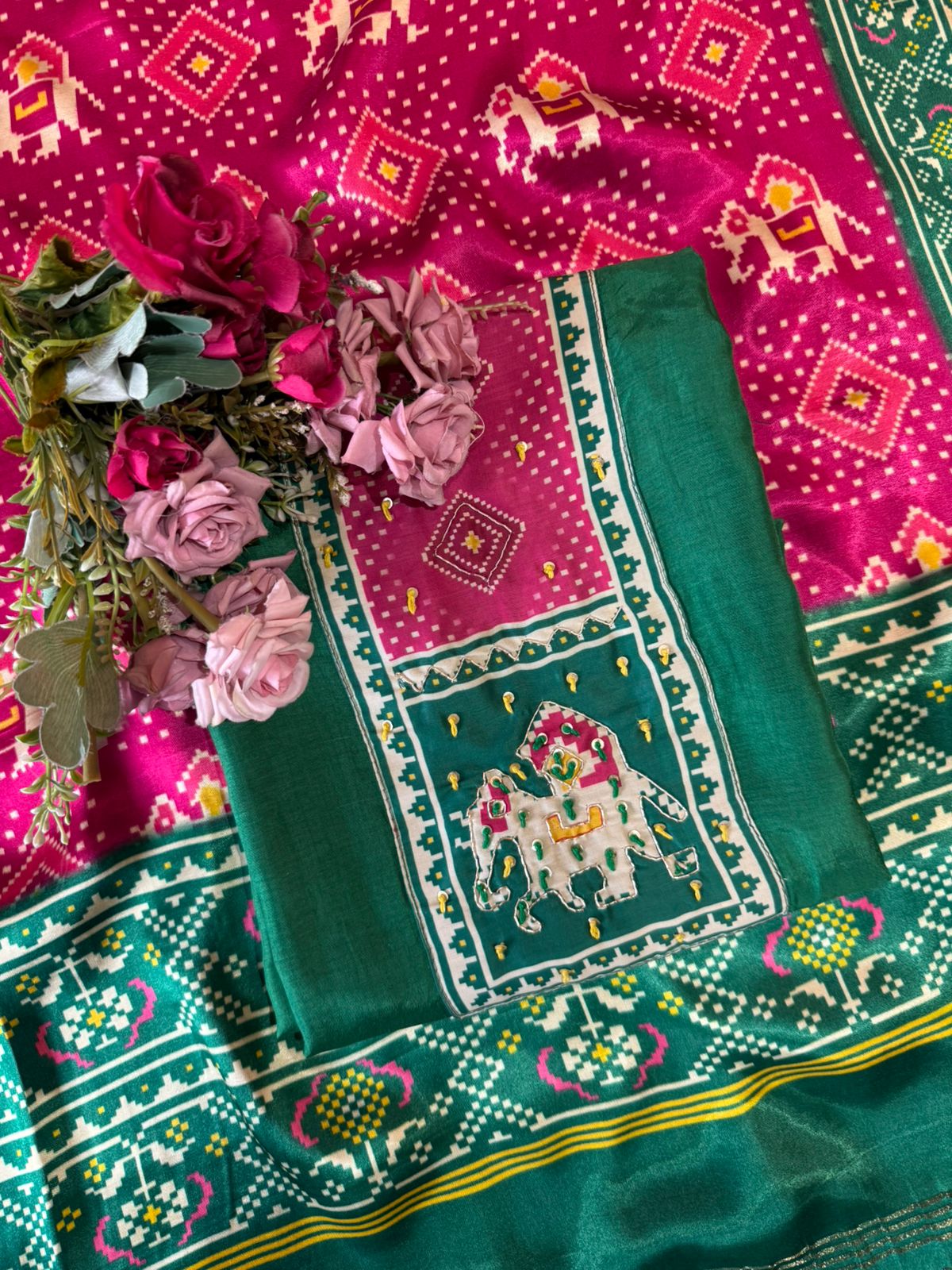 Silk Shirt with digital Patola printed