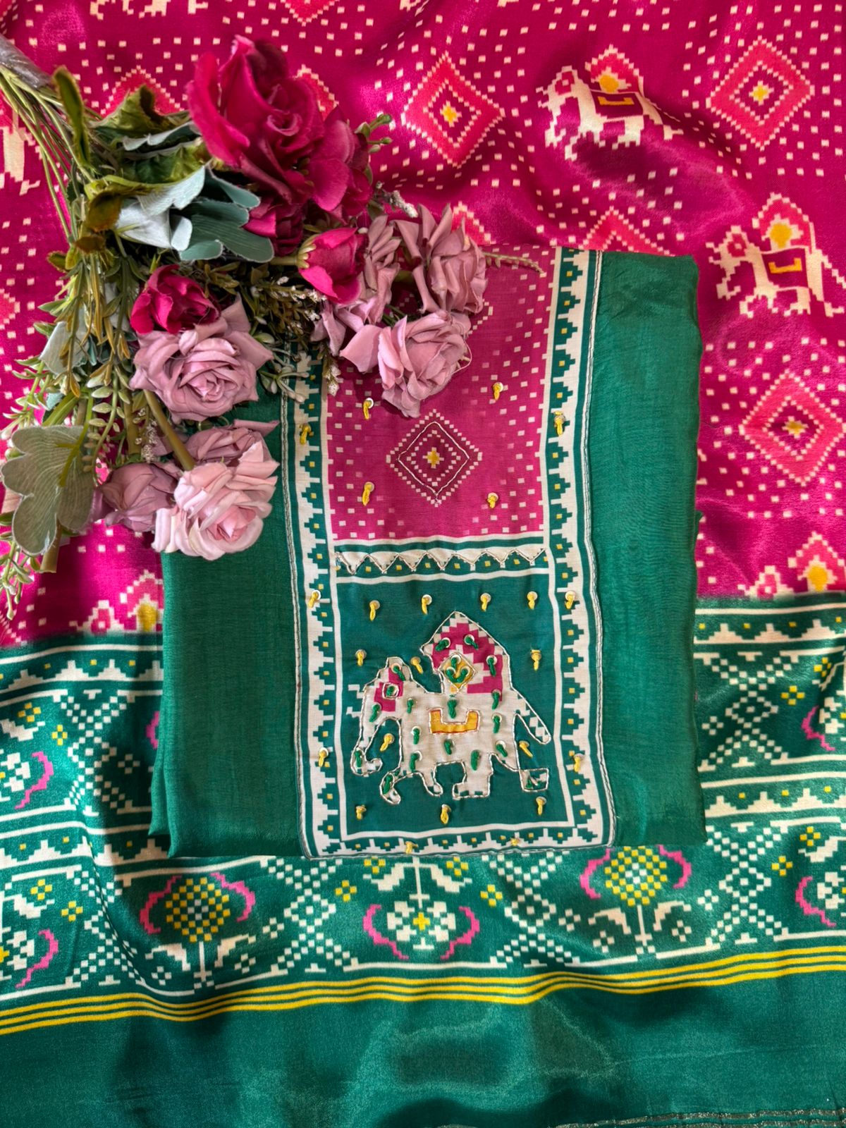 Silk Shirt with digital Patola printed