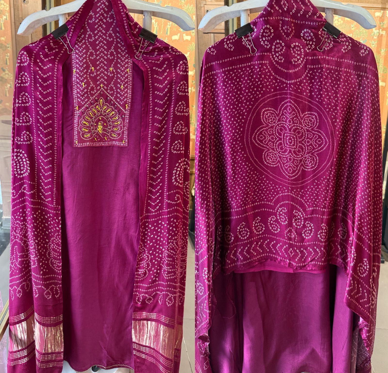 Silk Shirt with digital Bandhani printed
