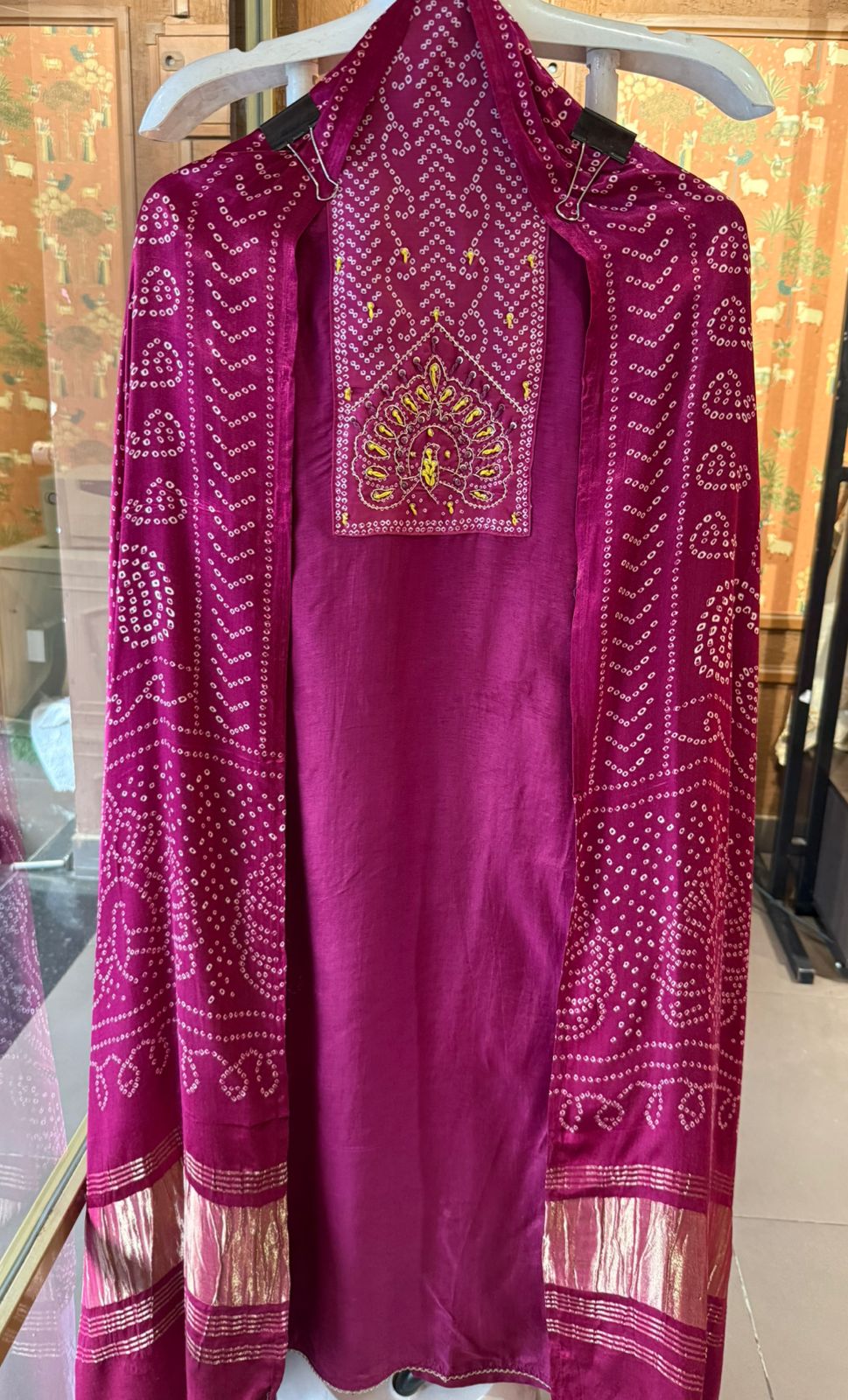 Silk Shirt with digital Bandhani printed