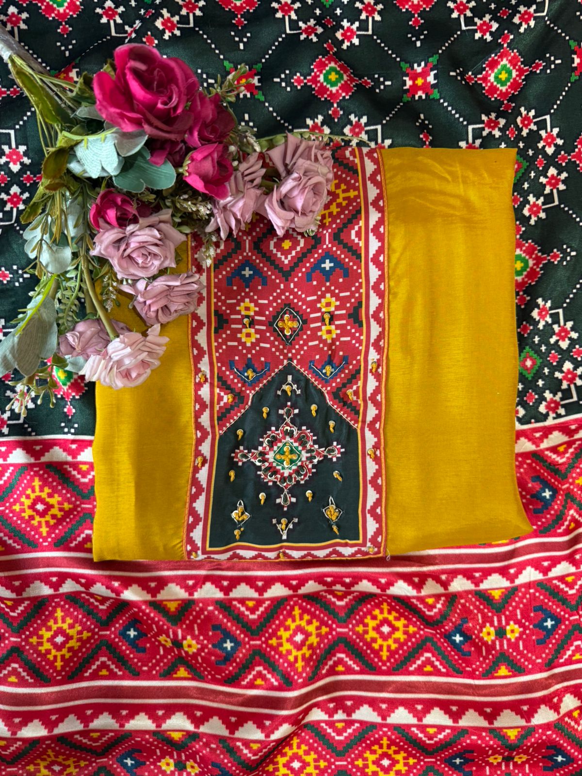 Silk Shirt with digital Bandhani printed