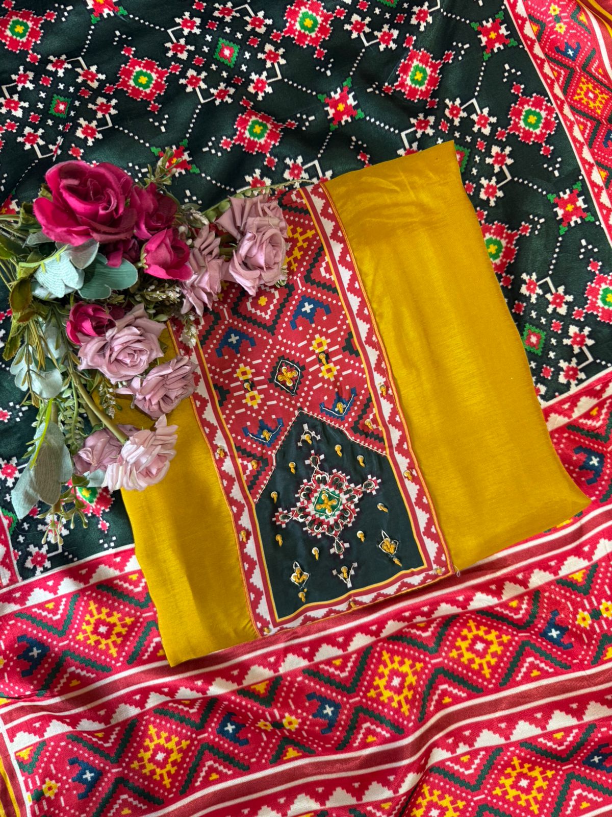 Silk Shirt with digital Bandhani printed