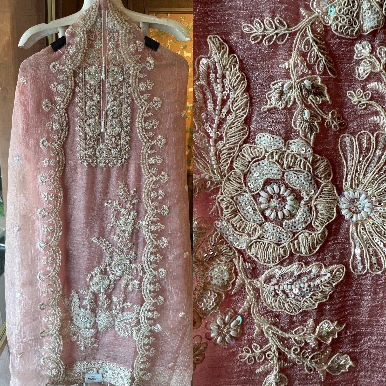 Crushed tissue Unstitched Shirt