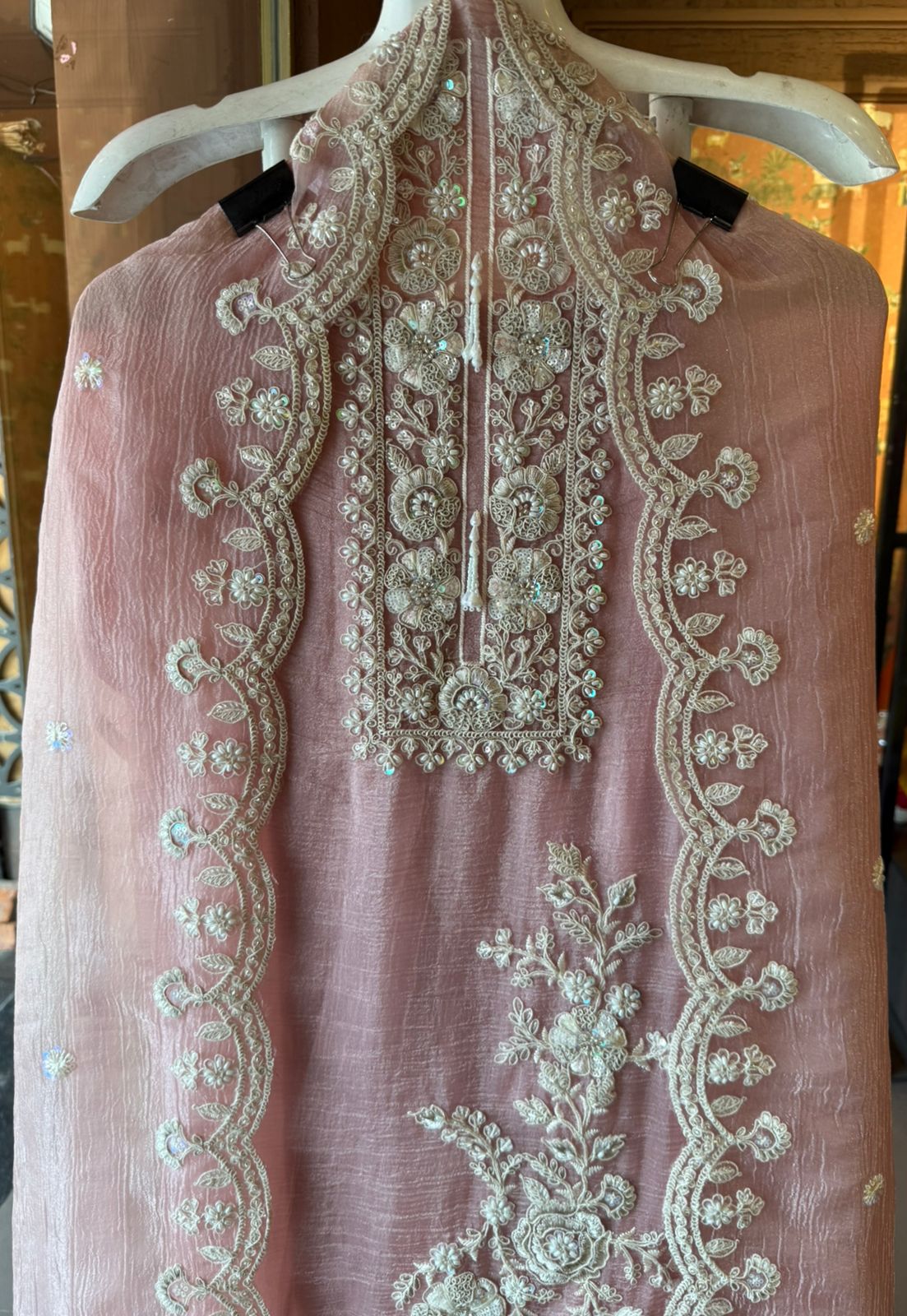 Crushed tissue Unstitched Shirt