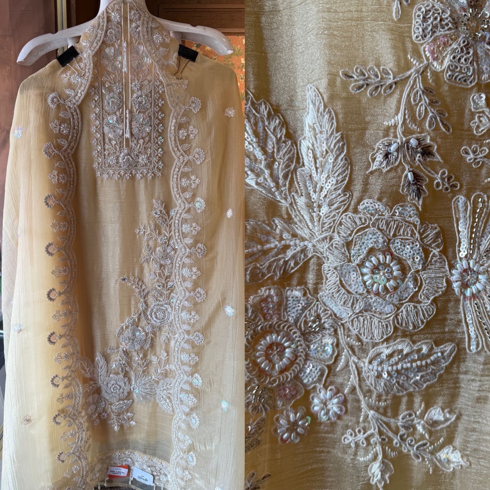Crushed tissue Unstitched Shirt