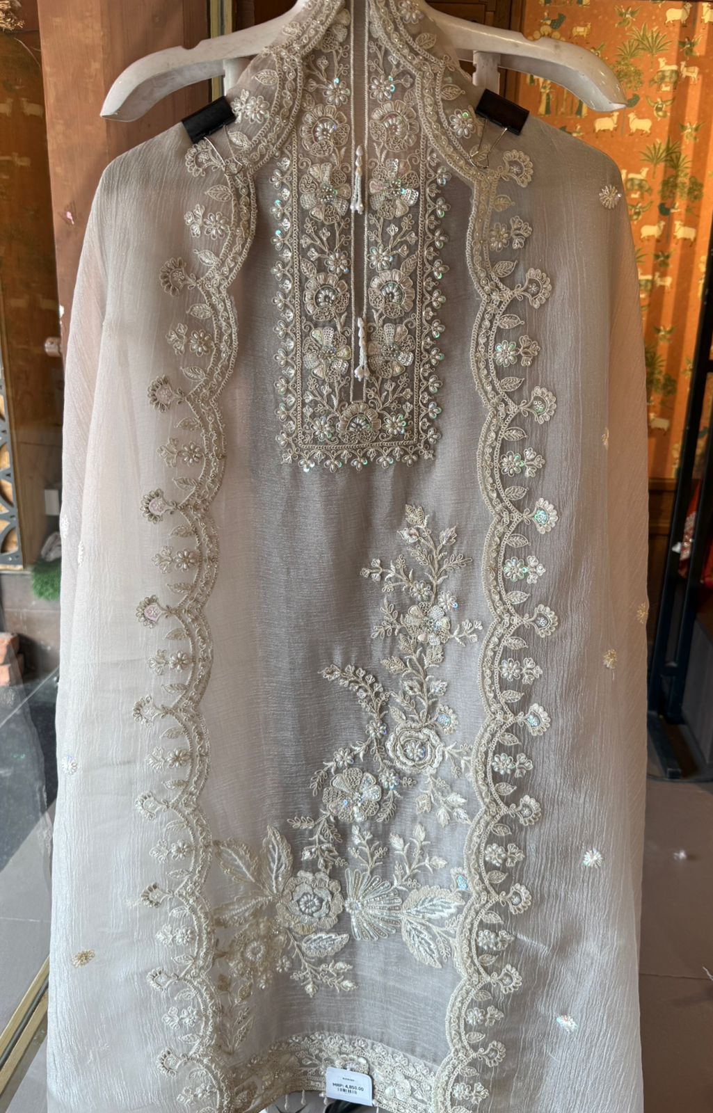Crushed tissue Unstitched Shirt