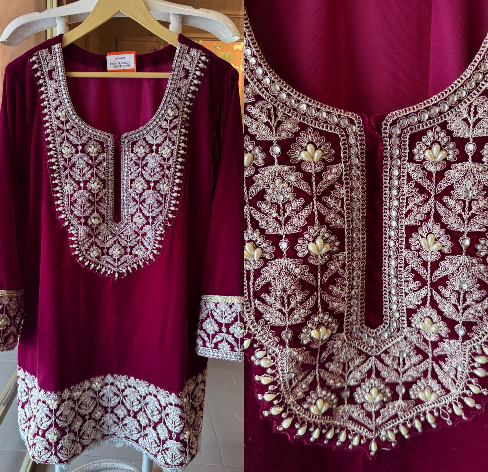Velvet embroidered Pakistani/Indian ethnic Set