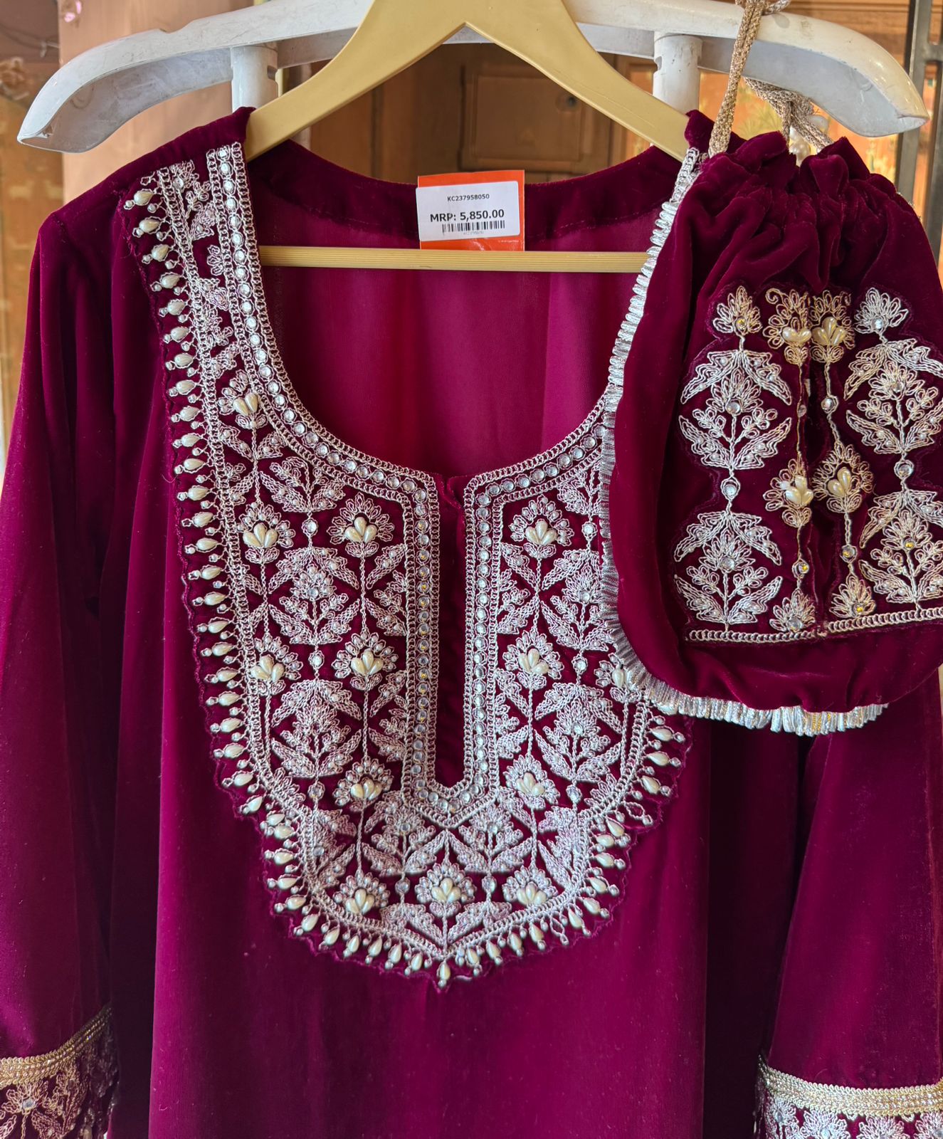 Velvet embroidered Pakistani/Indian ethnic Set