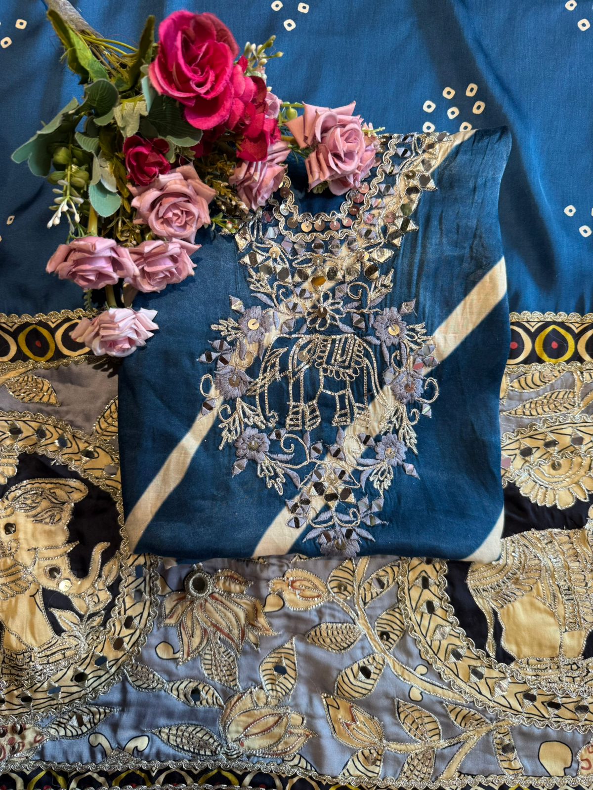 Satin-Silk Bandhani Suit