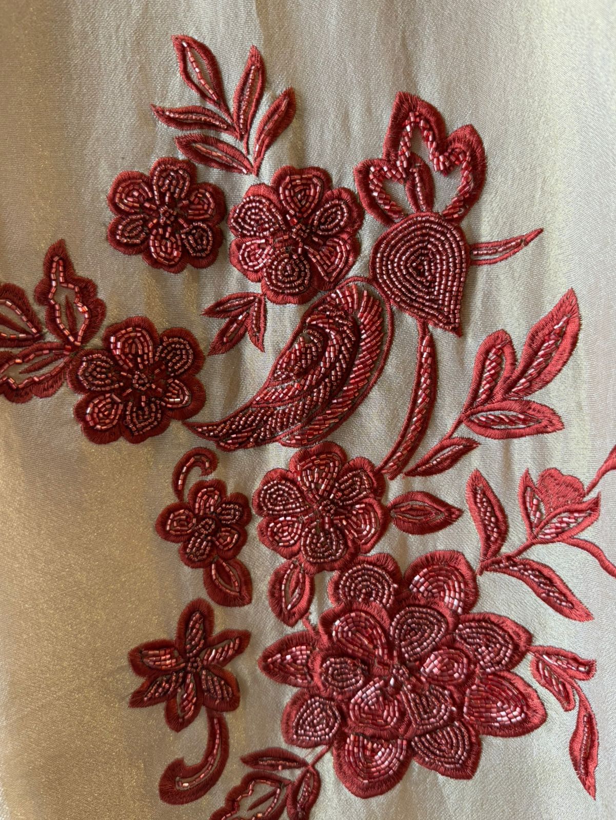 Light Beige Crepe Tissue Embroidered Unstitched Suit