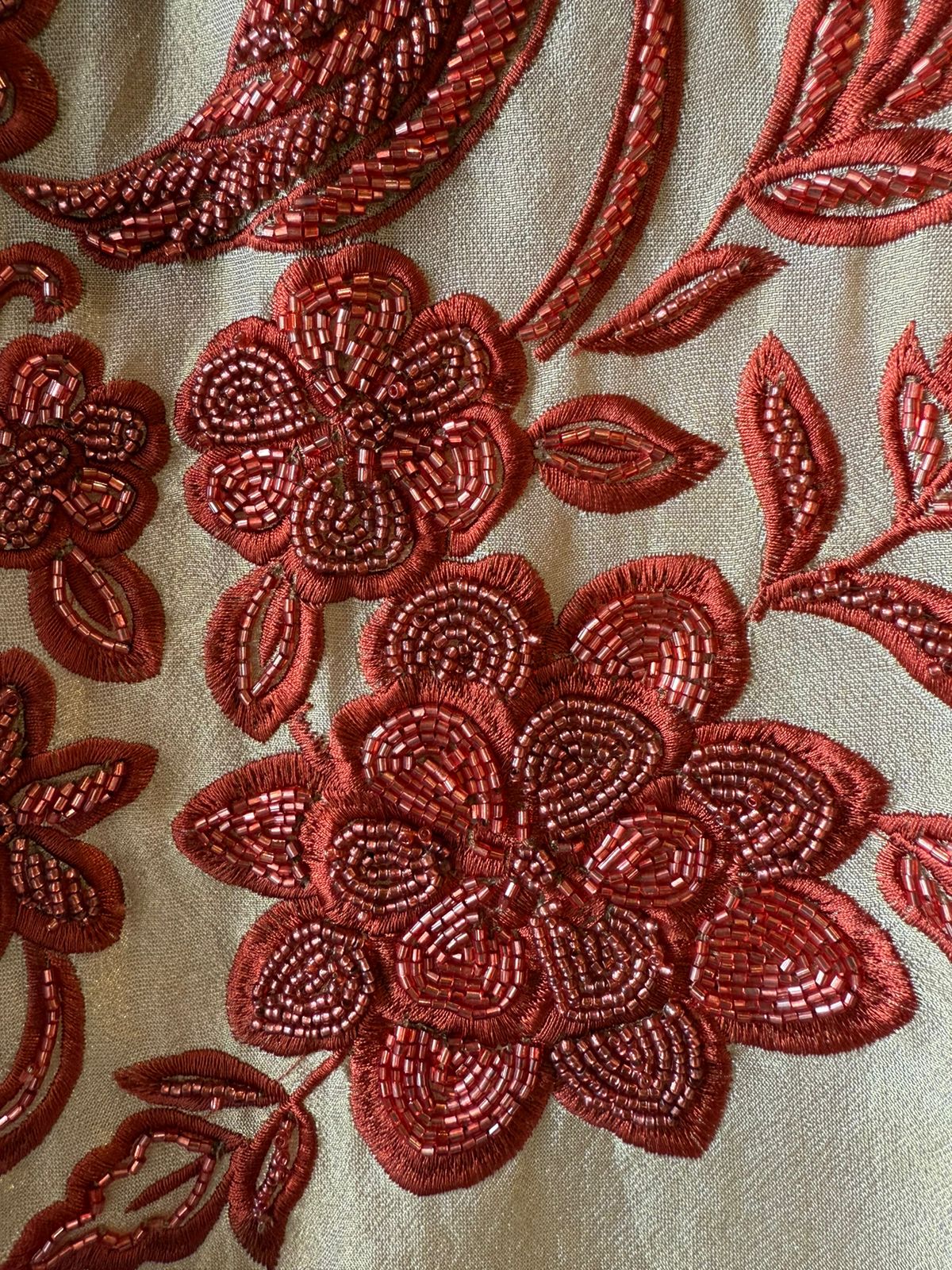 Light Beige Crepe Tissue Embroidered Unstitched Suit
