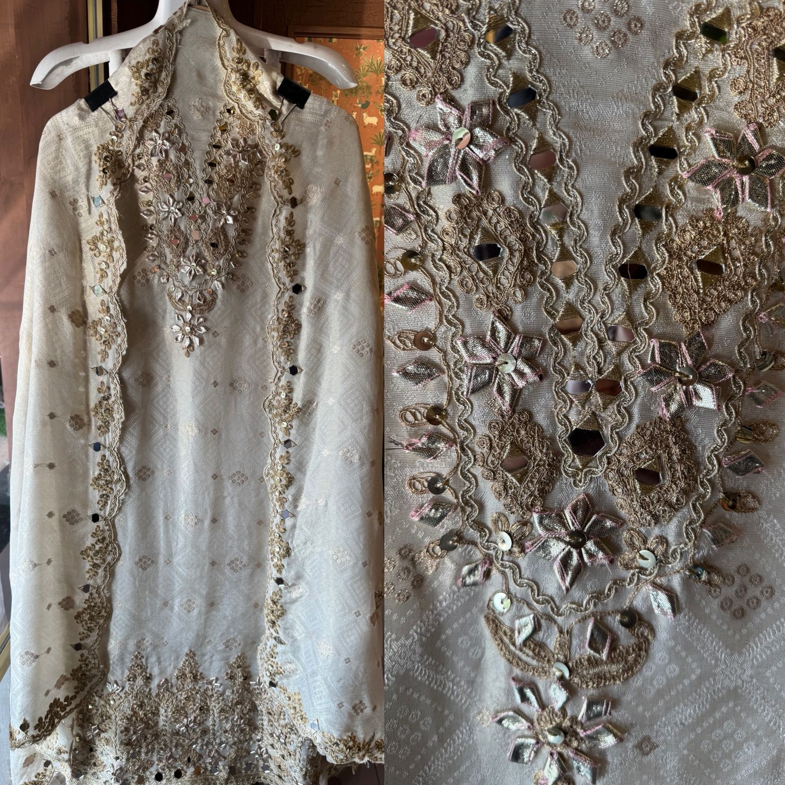 Festive Jacquard Embroidered Unstitched Suit