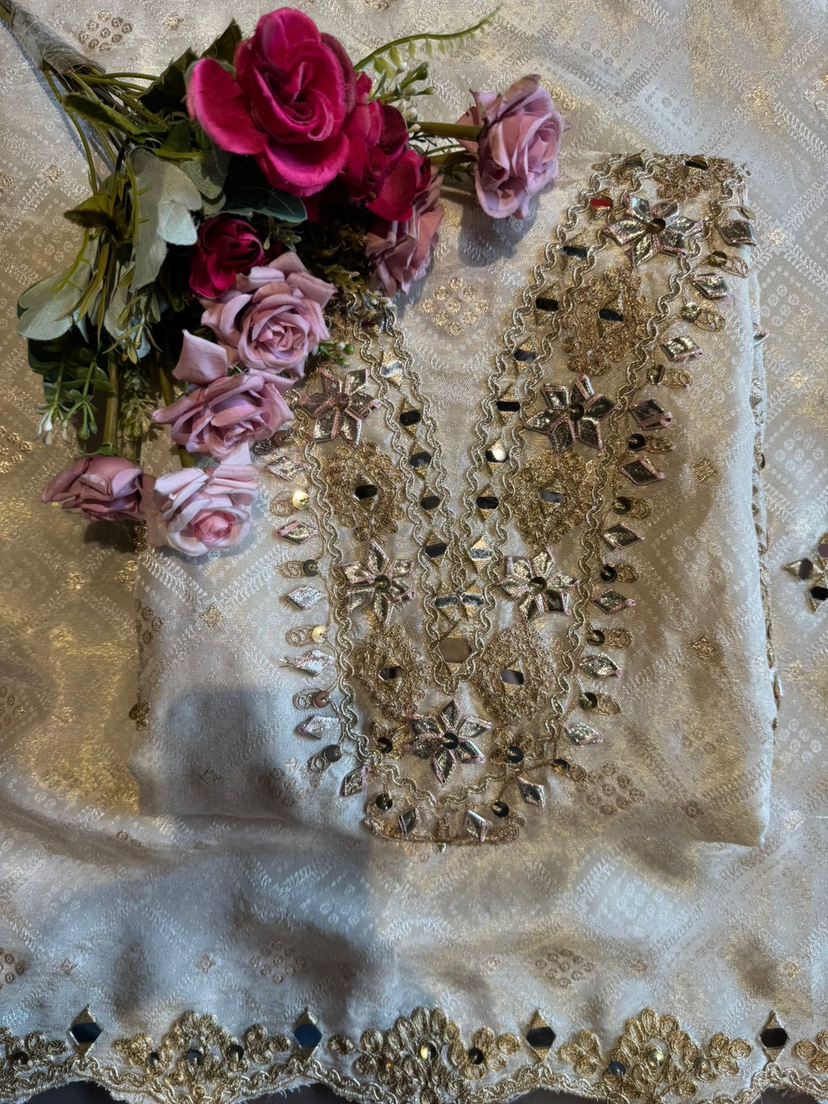 Festive Jacquard Embroidered Unstitched Suit