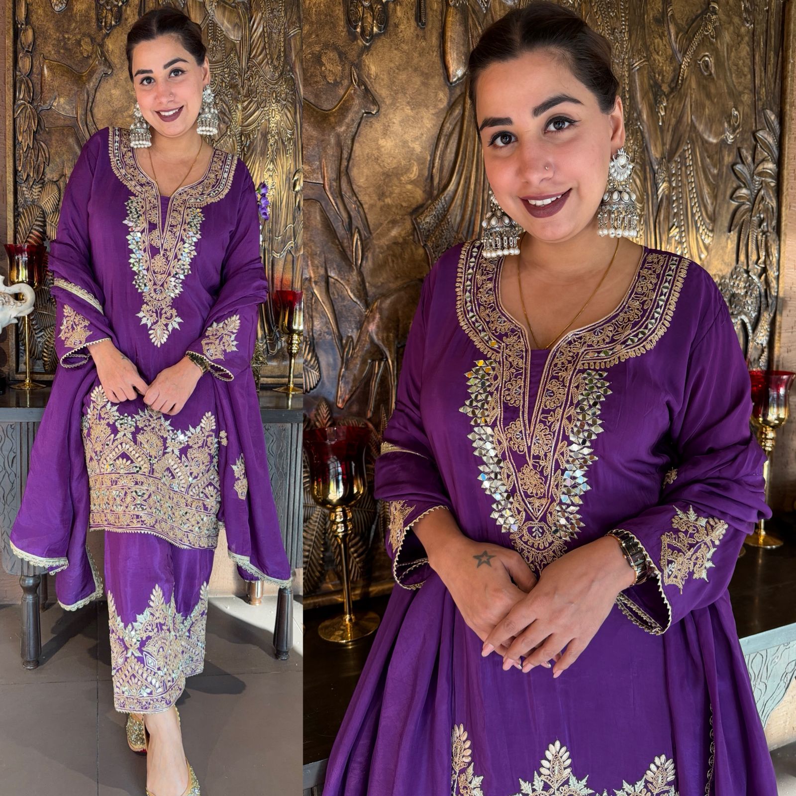 Pure crepe traditional suit