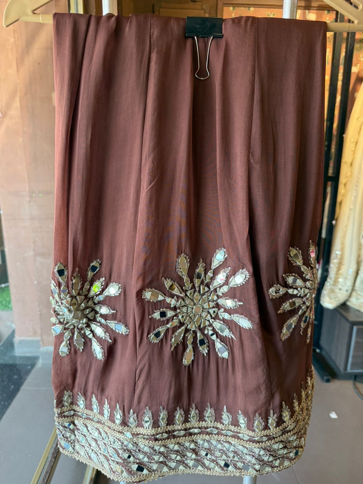 Soft Organza Silver Zari & Mirror-Work Sharara Suit