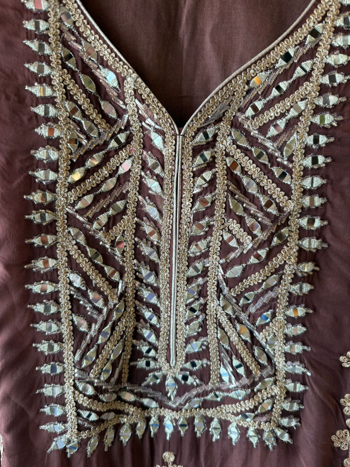 Soft Organza Silver Zari & Mirror-Work Sharara Suit