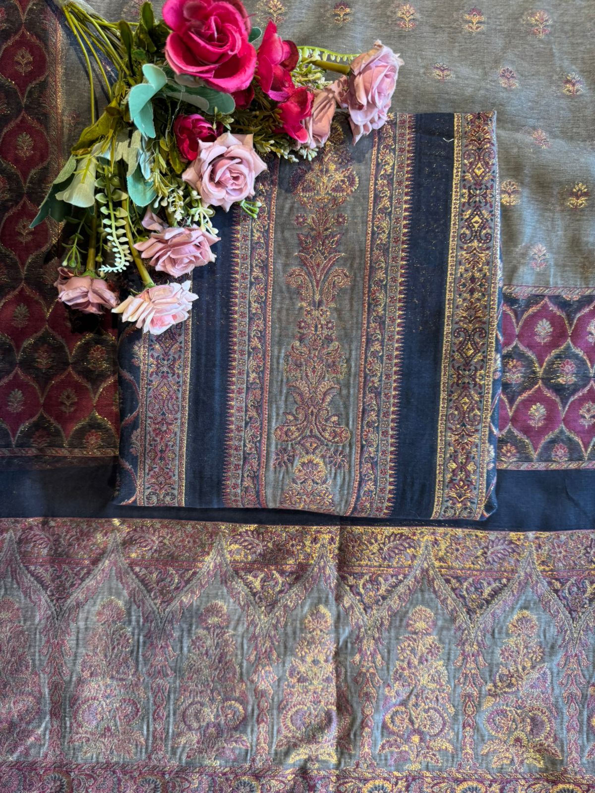 Pure jamdaani cotton Silk Suit