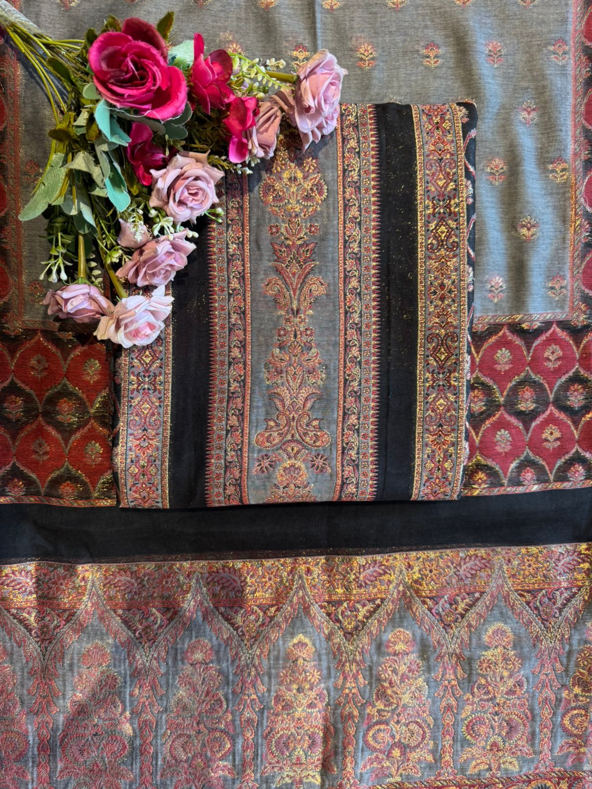 Pure jamdaani cotton Silk Suit