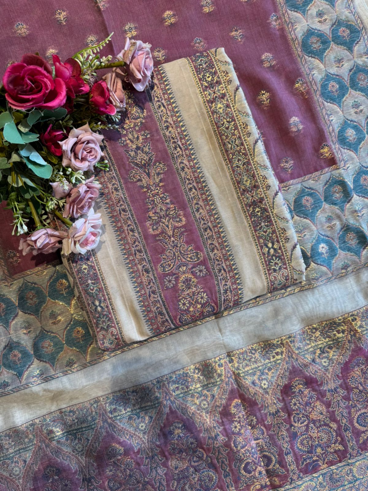 Pure jamdaani cotton Silk Suit