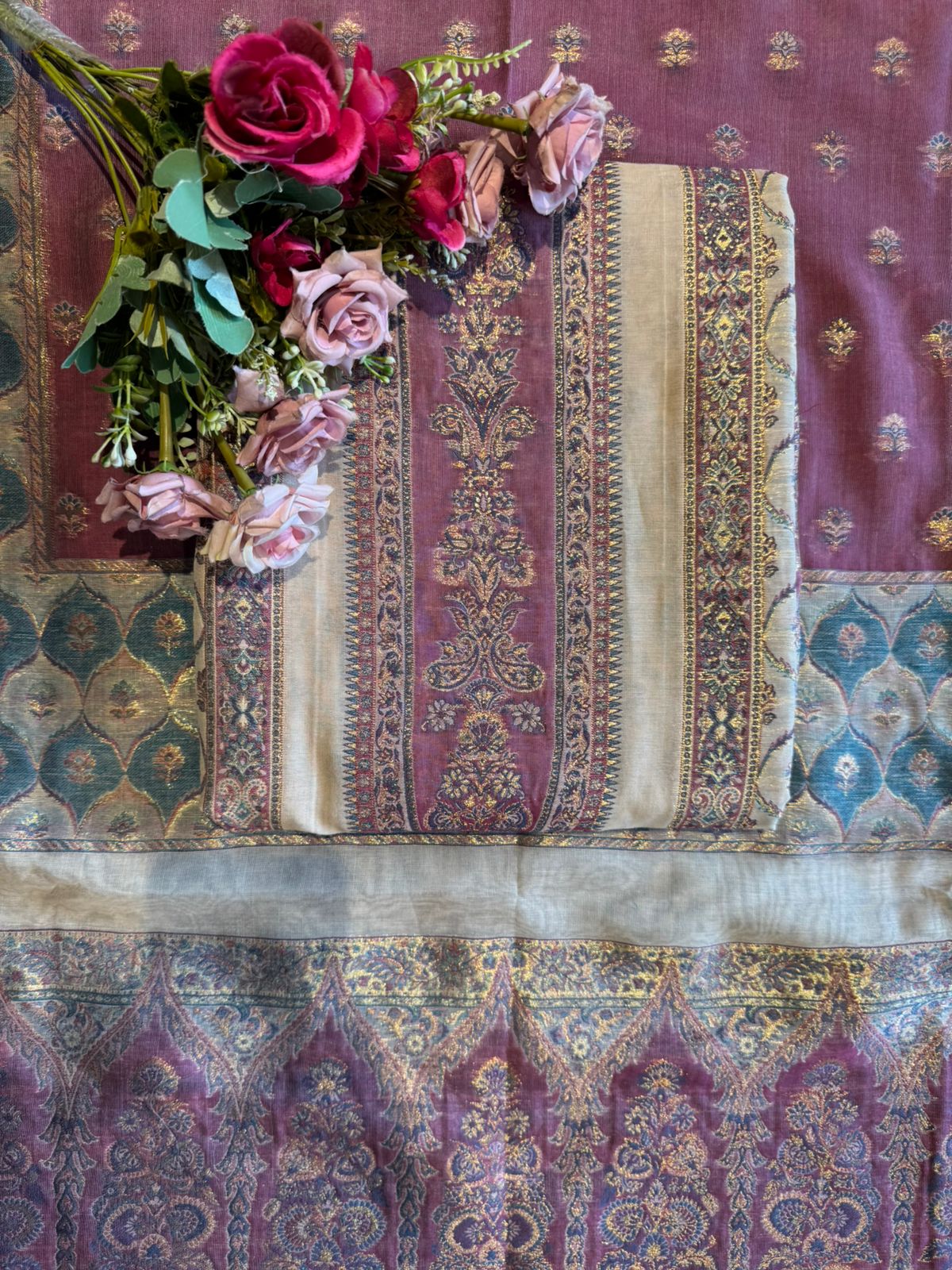 Pure jamdaani cotton Silk Suit