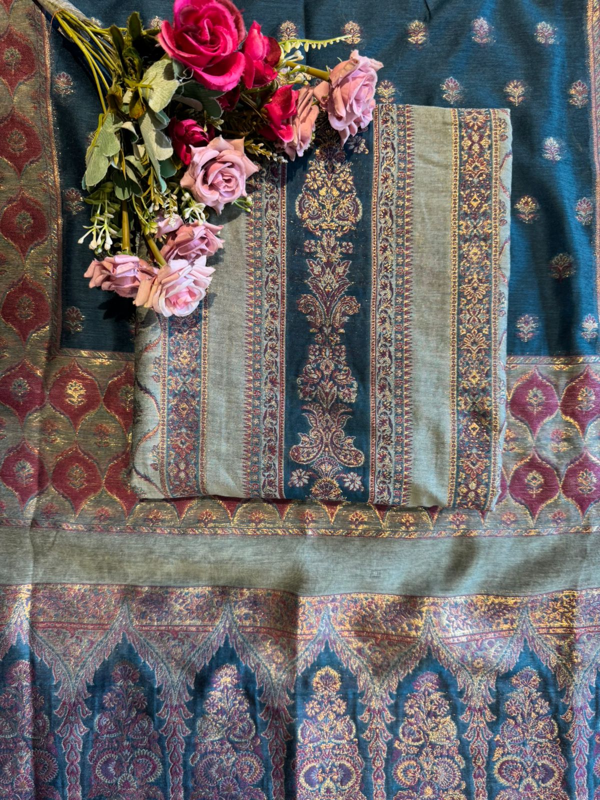 Pure jamdaani cotton Silk Suit
