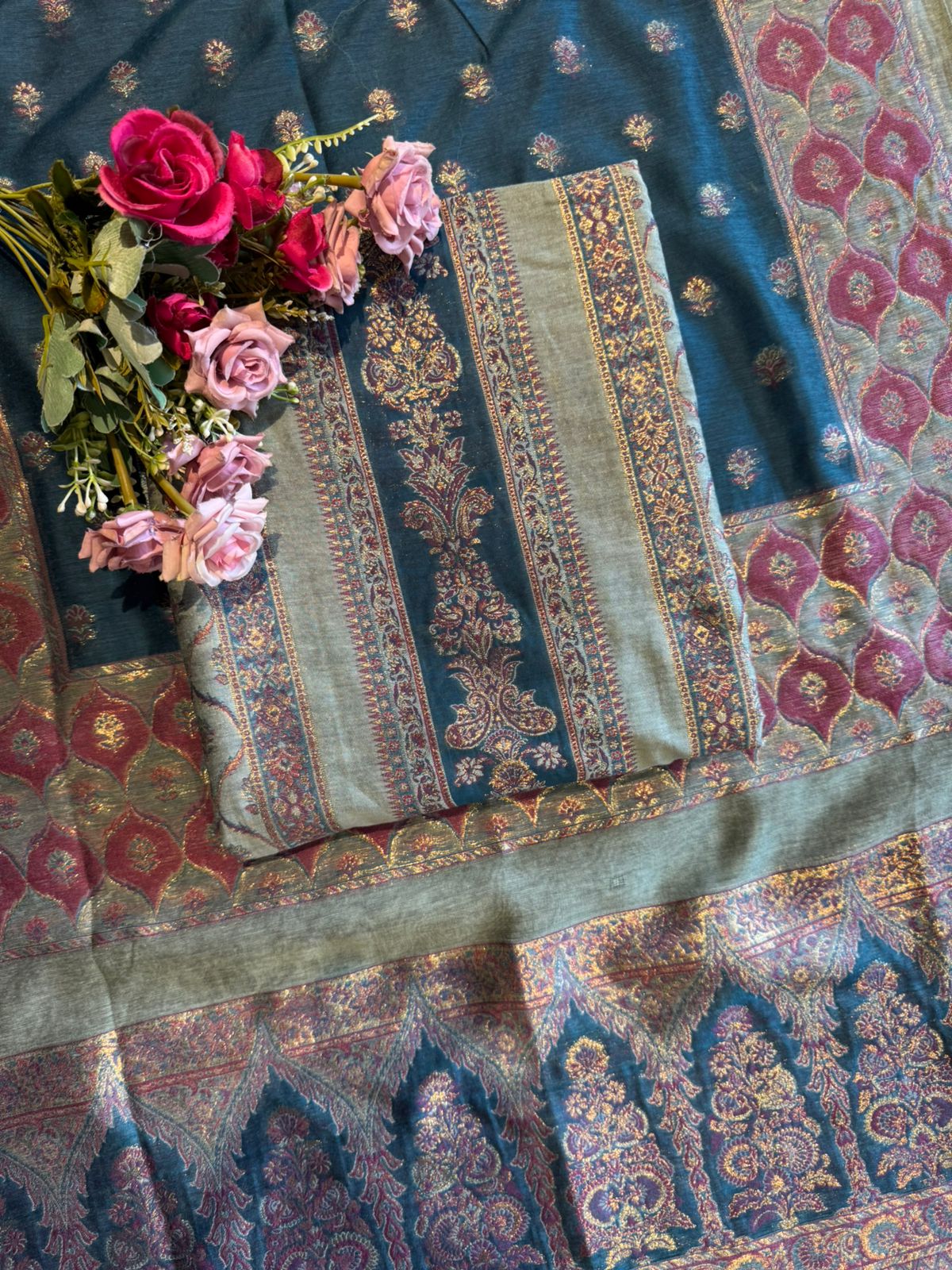 Pure jamdaani cotton Silk Suit