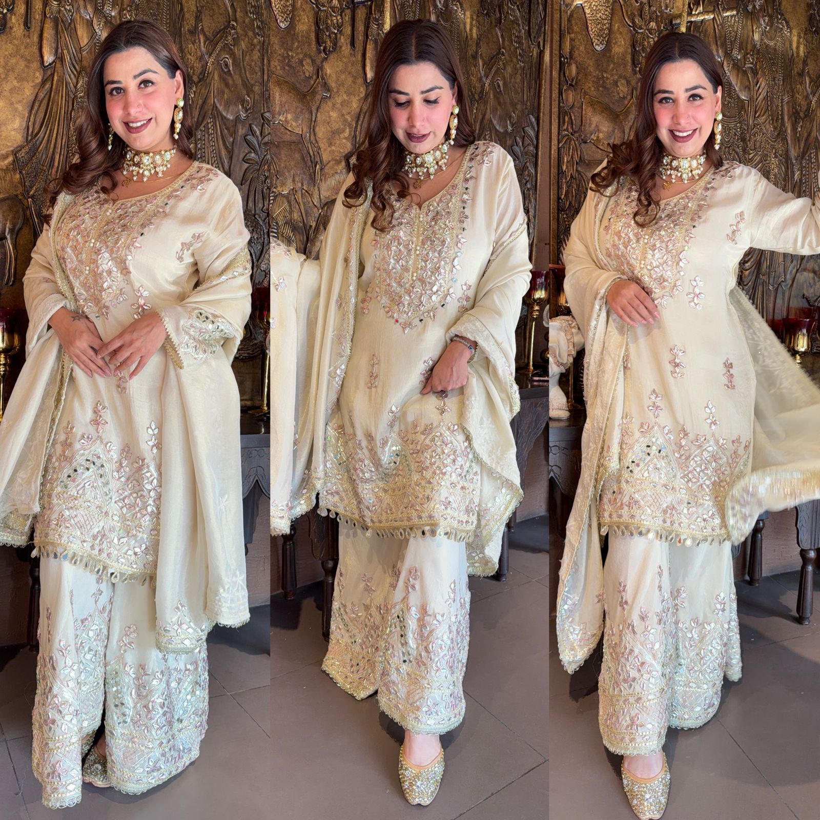 Beautiful stitched sharara set