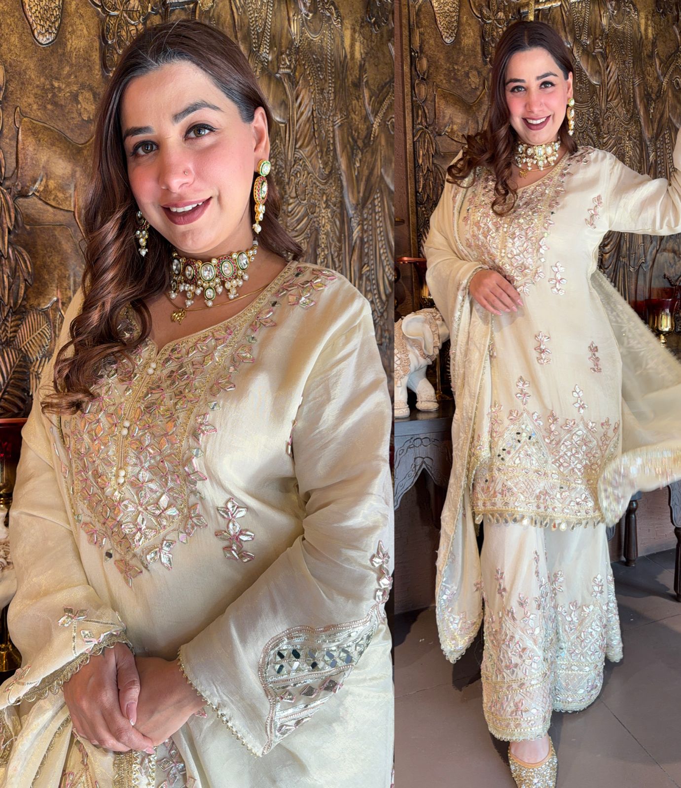 Beautiful stitched sharara set