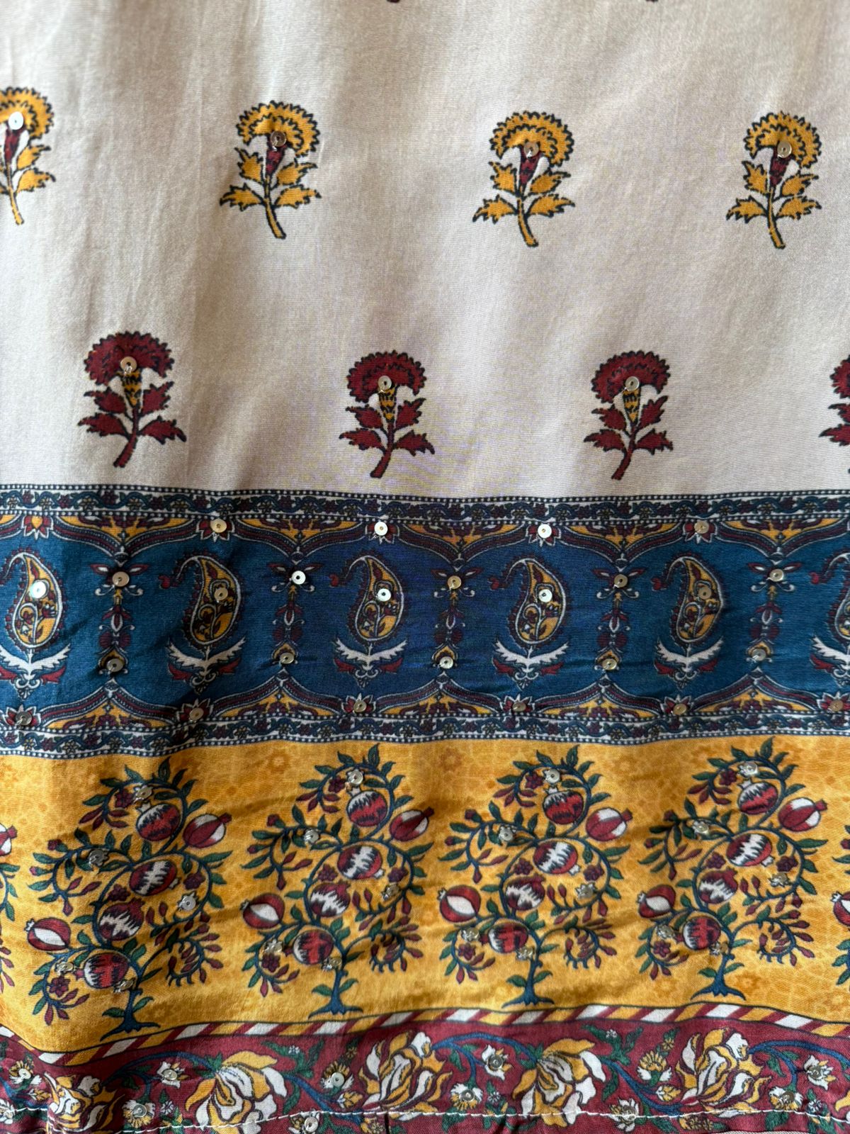 Soft Natural crepe Ajrakh printed Unstitched suit