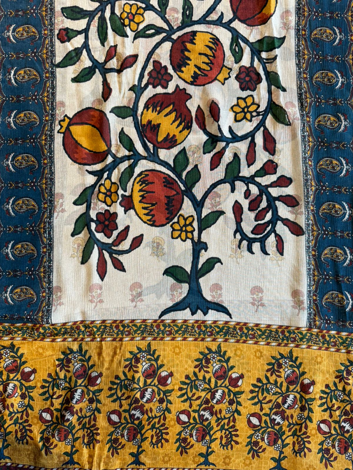 Soft Natural crepe Ajrakh printed Unstitched suit