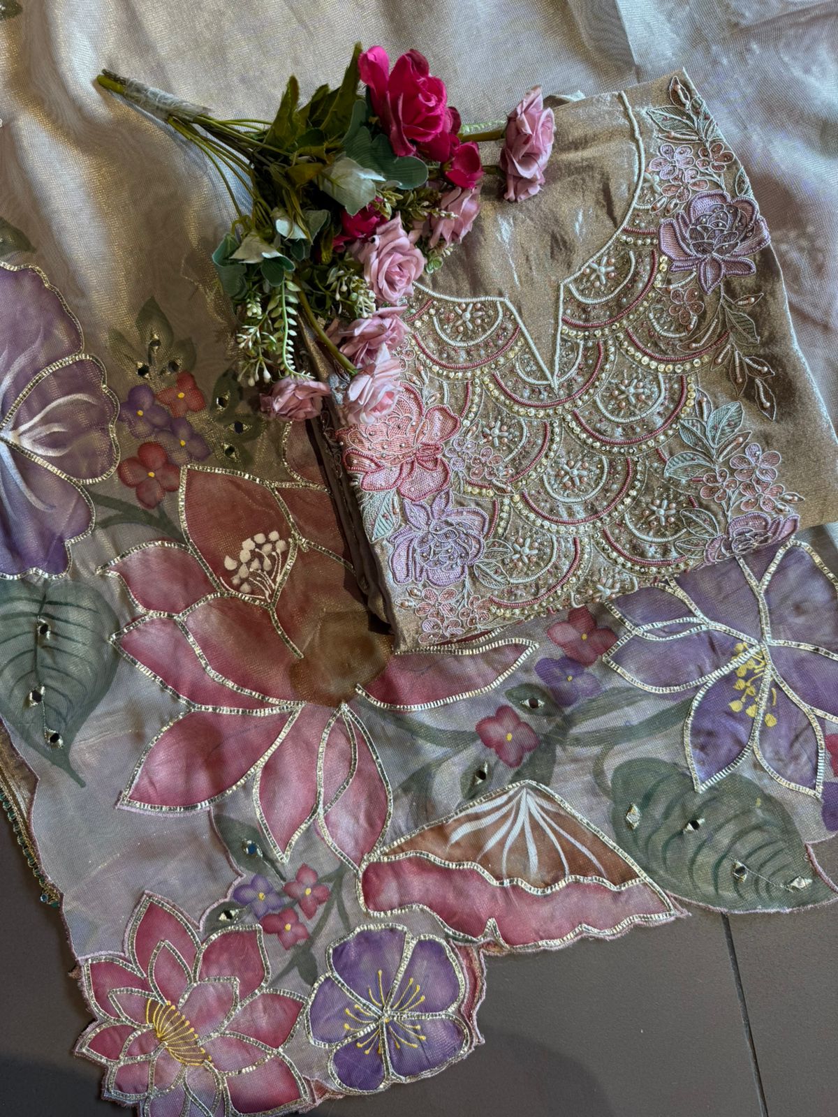 Tissue unstitched Suit set