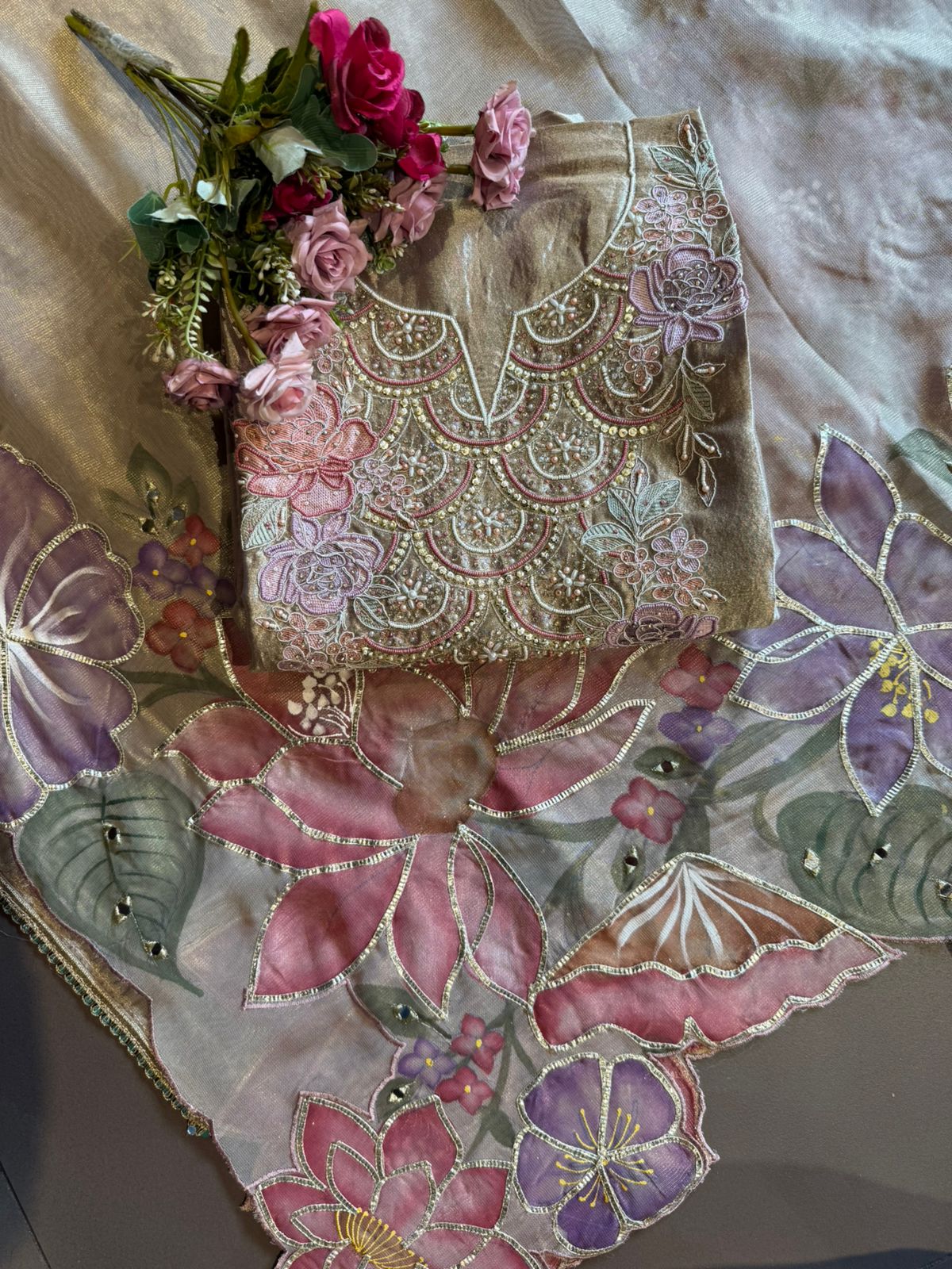 Tissue unstitched Suit set