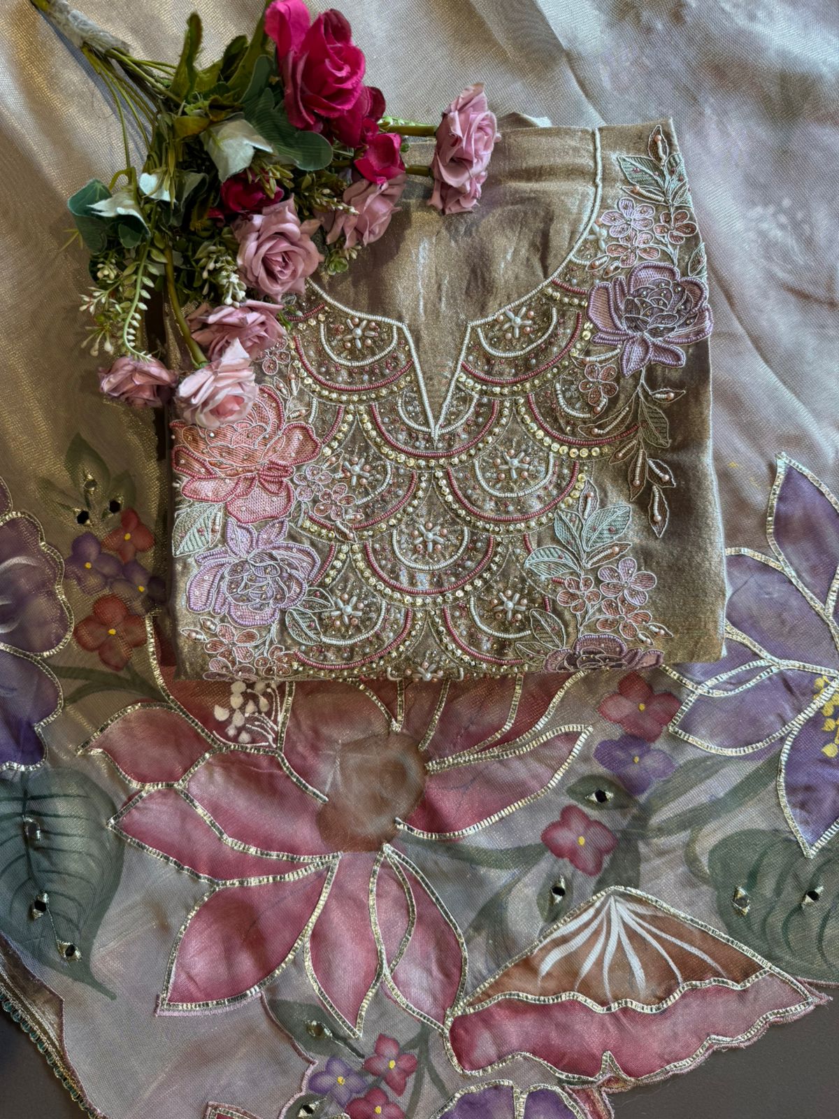 Tissue unstitched Suit set