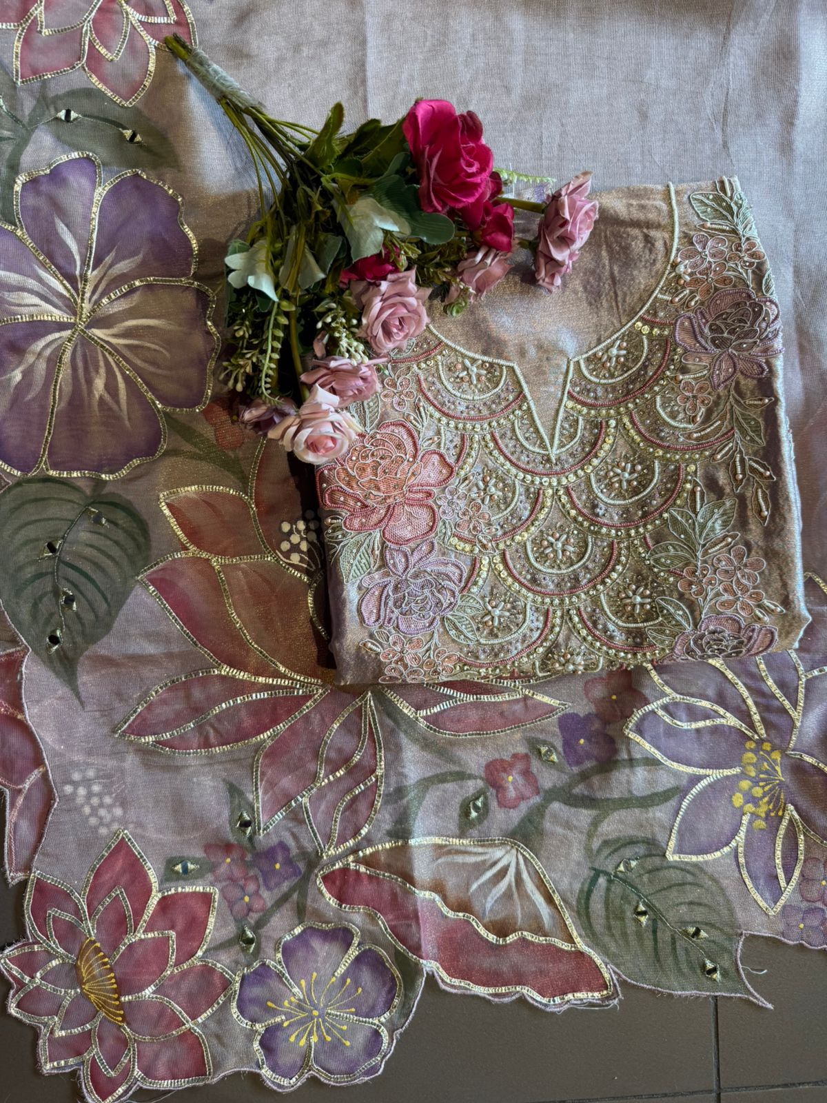 Tissue unstitched Suit set