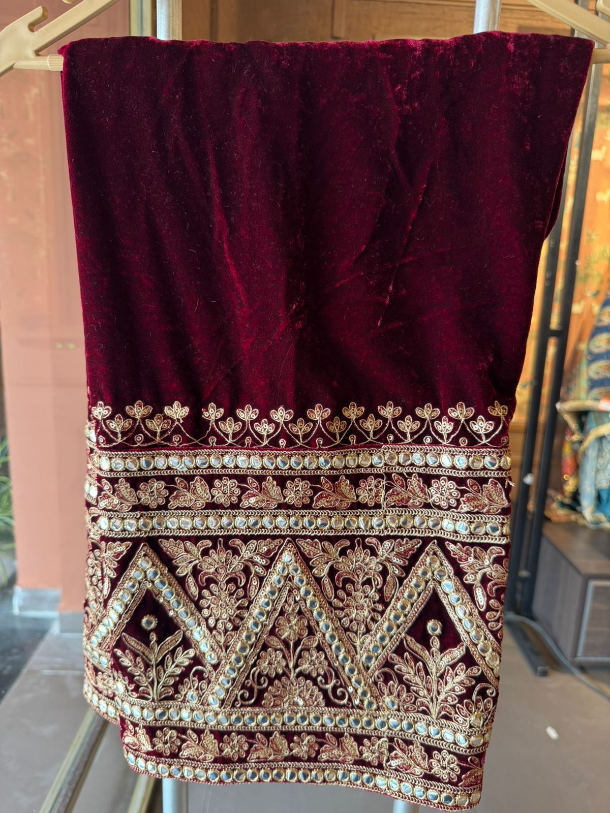 Velvet kurta peplum style/ethnic tunic