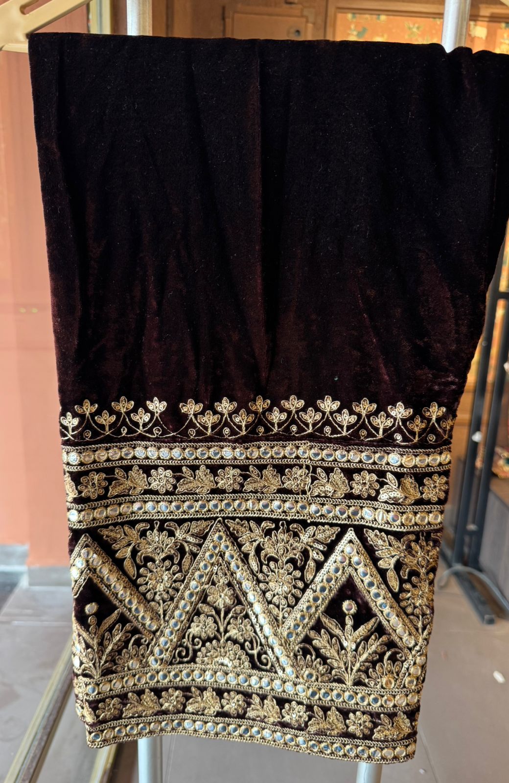 Velvet kurta peplum style/ethnic tunic