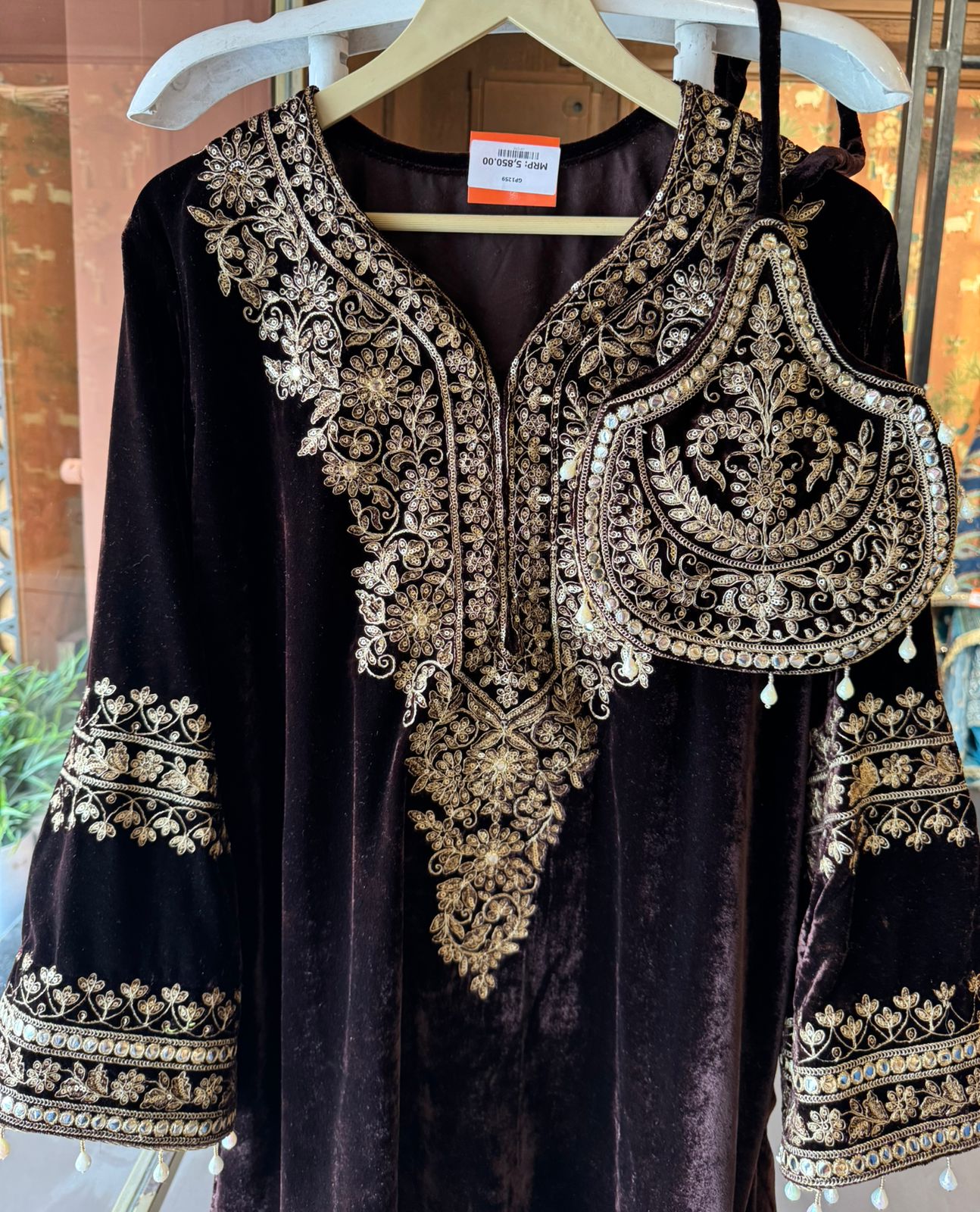 Velvet kurta peplum style/ethnic tunic