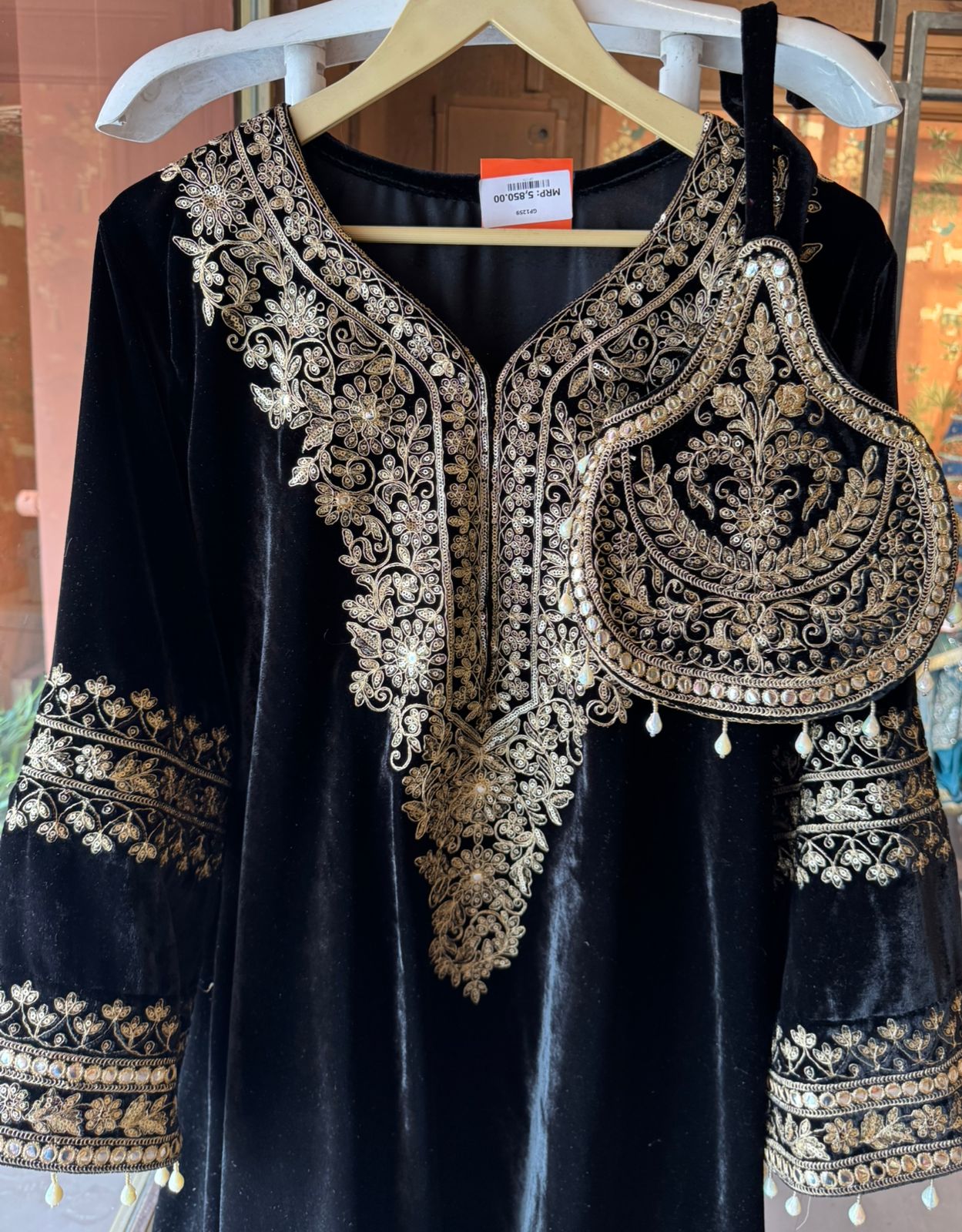 Velvet kurta peplum style/ethnic tunic