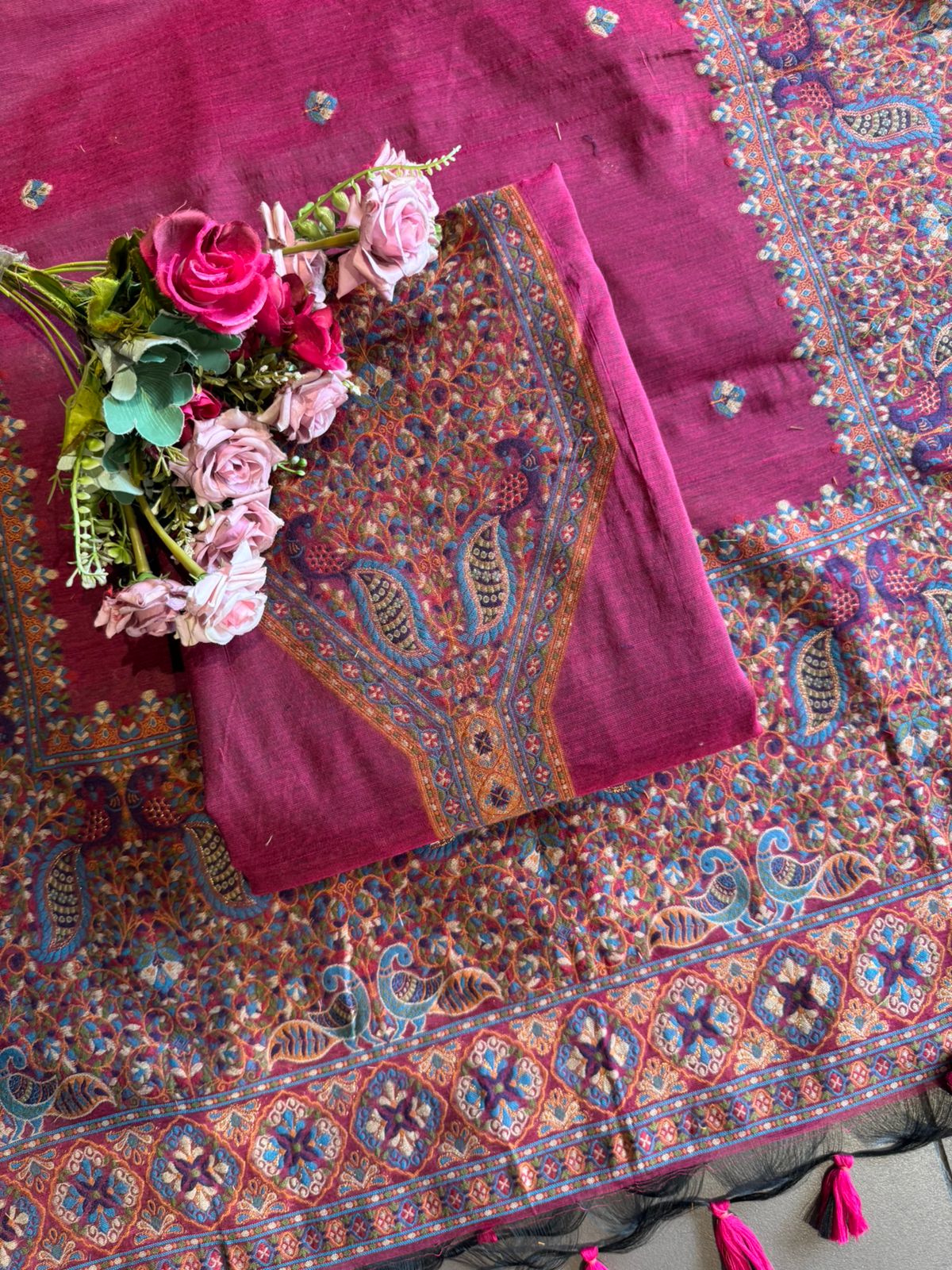 Pure jamdaani cotton Silk Suit