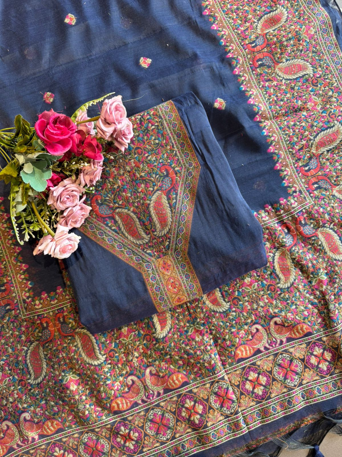 Pure jamdaani cotton Silk Suit