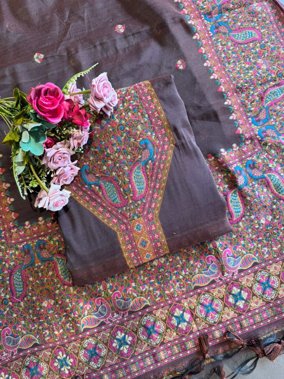 Pure jamdaani cotton Silk Suit