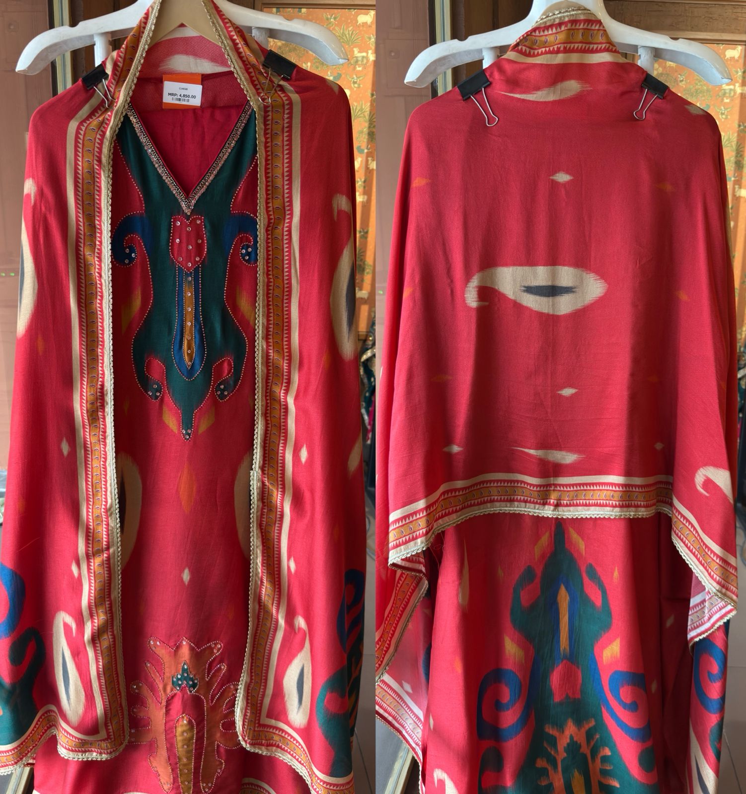 Ikat Elegance Silk Unstitched Set