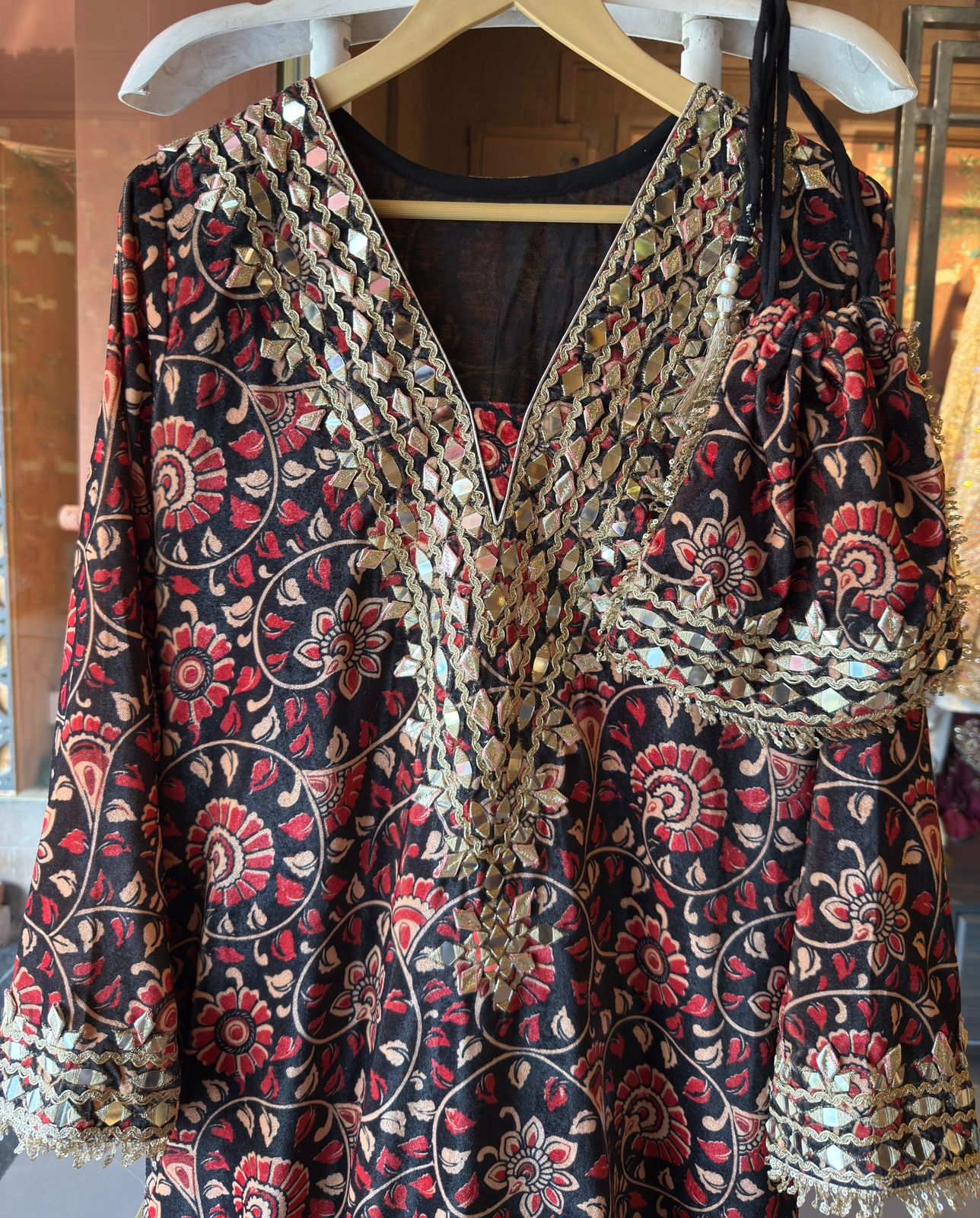 Traditional Jaipuri printed stitched Tunic set