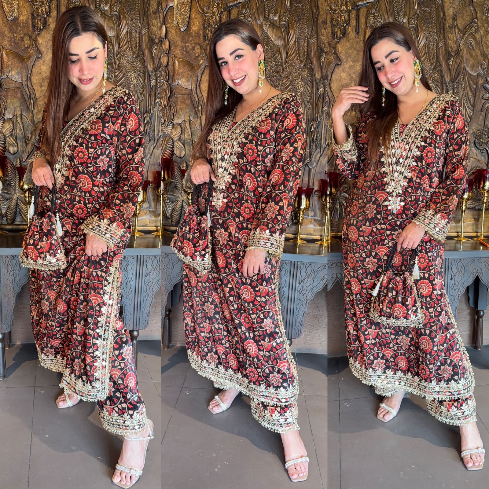 Traditional Jaipuri printed stitched Tunic set