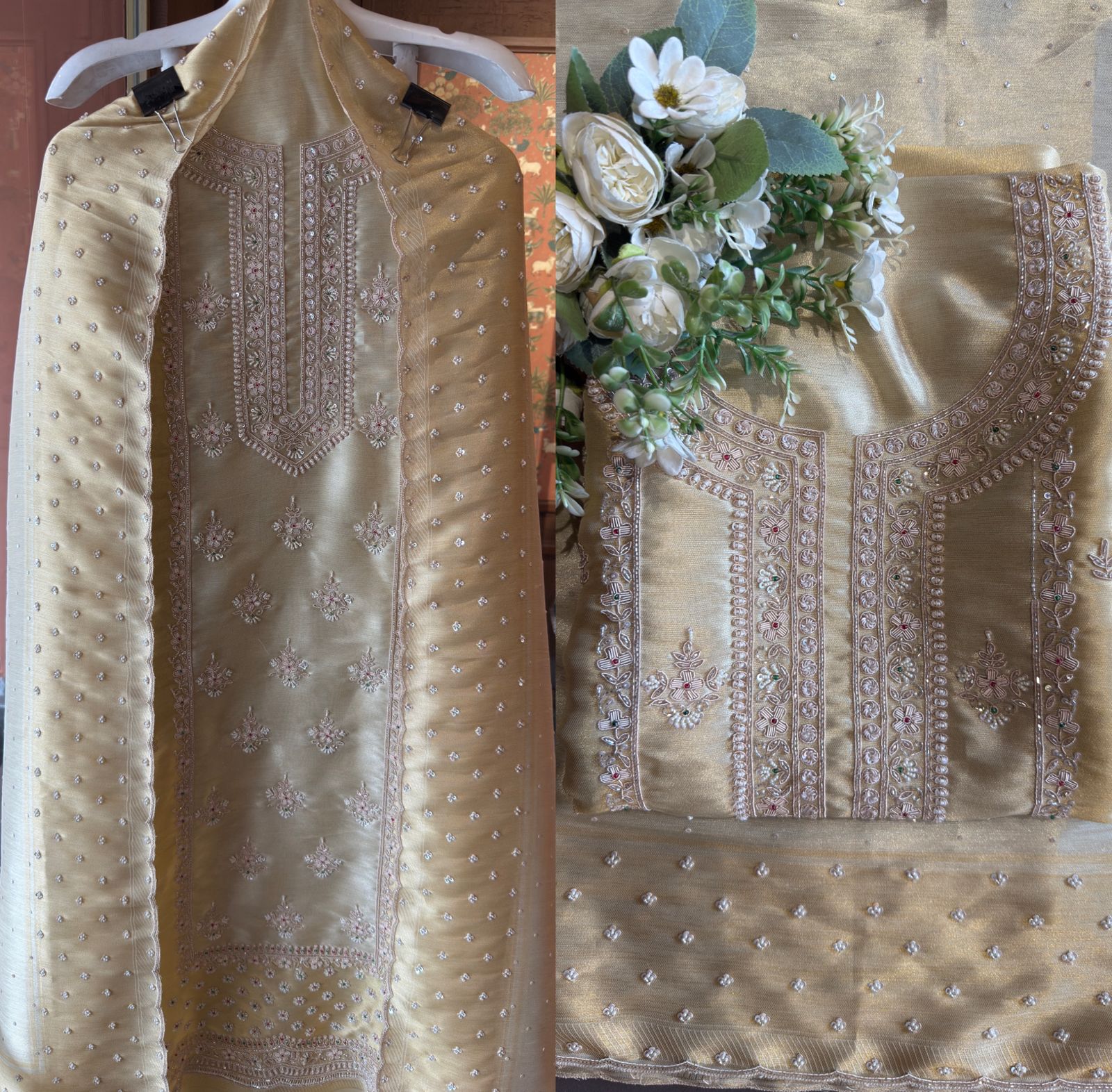Giraffe tissue Unstitched Suit