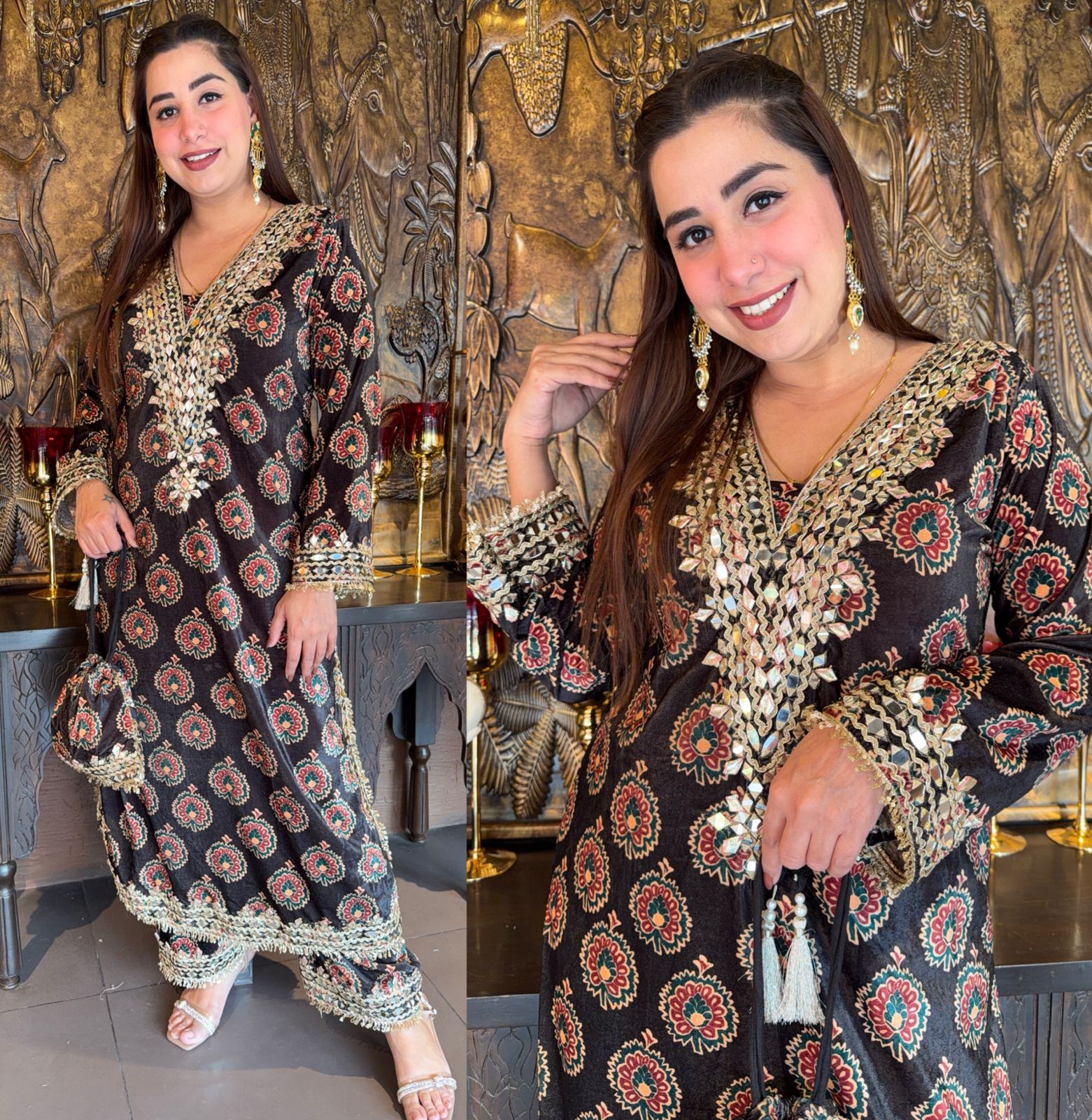 Traditional Jaipuri printed stitched Tunic set