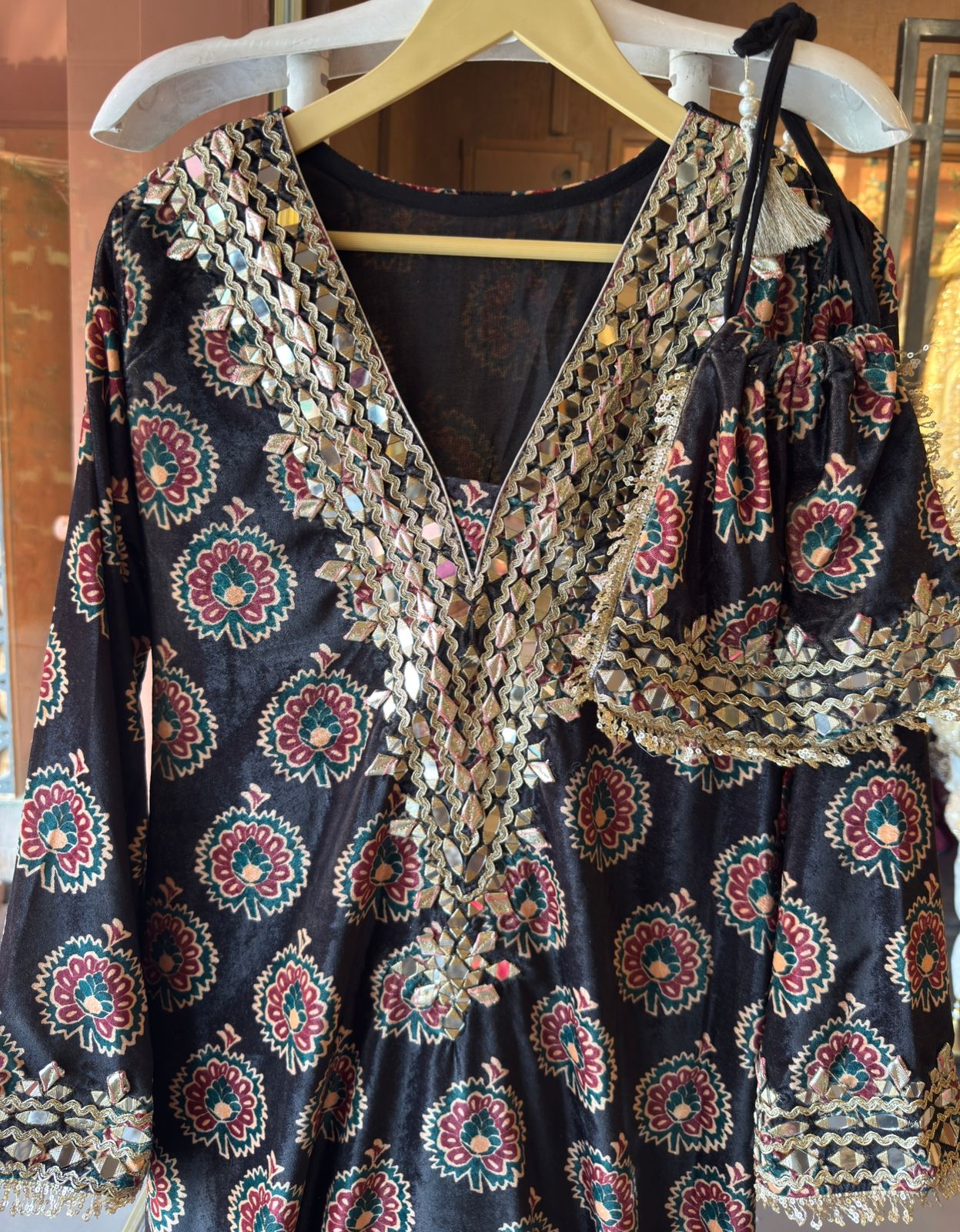 Traditional Jaipuri printed stitched Tunic set
